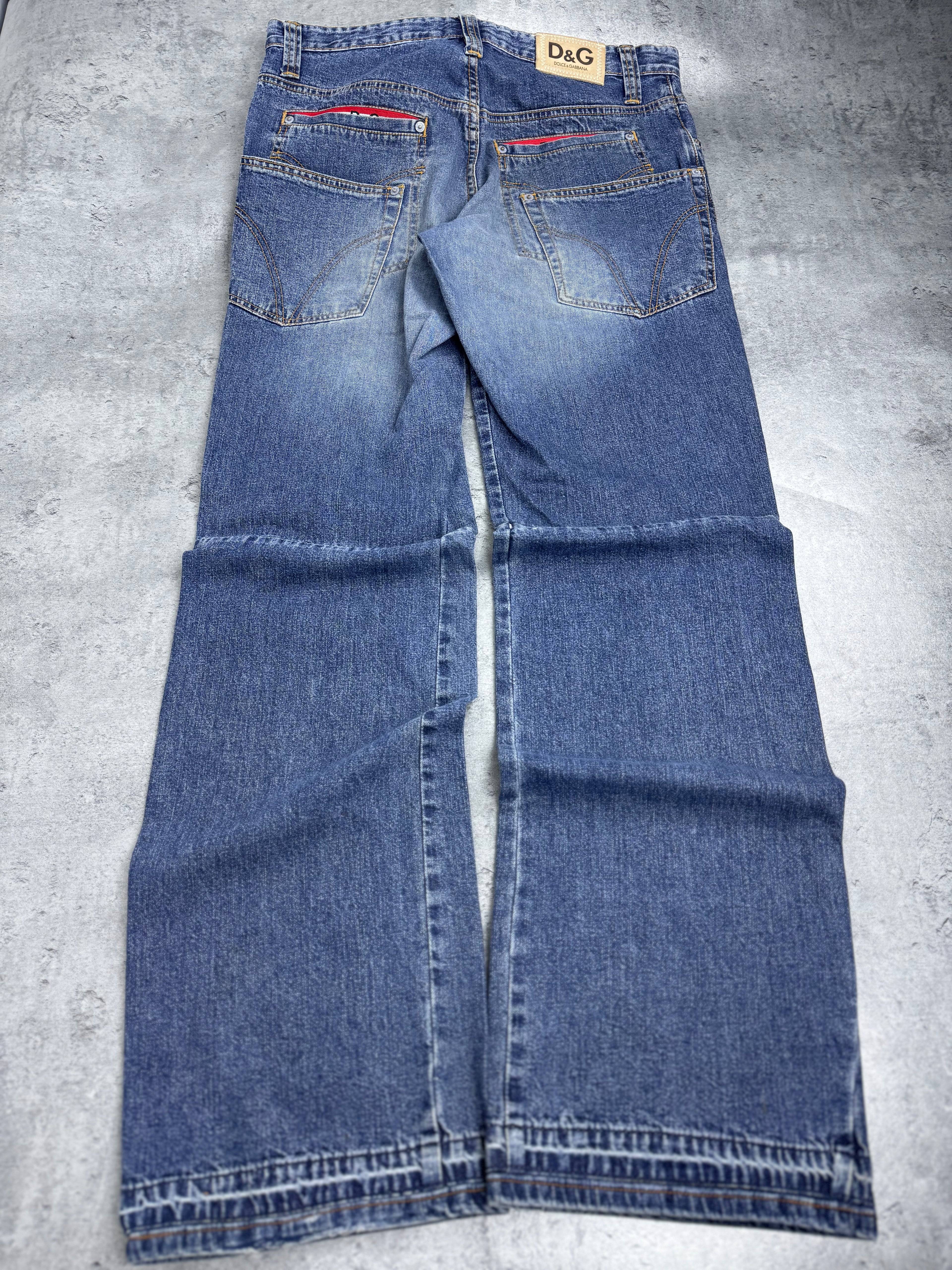 Dolce Gabbana  Straight Leg 2000s Vintage y2k Baggy Jeans Spodnie Jeansowe Designer