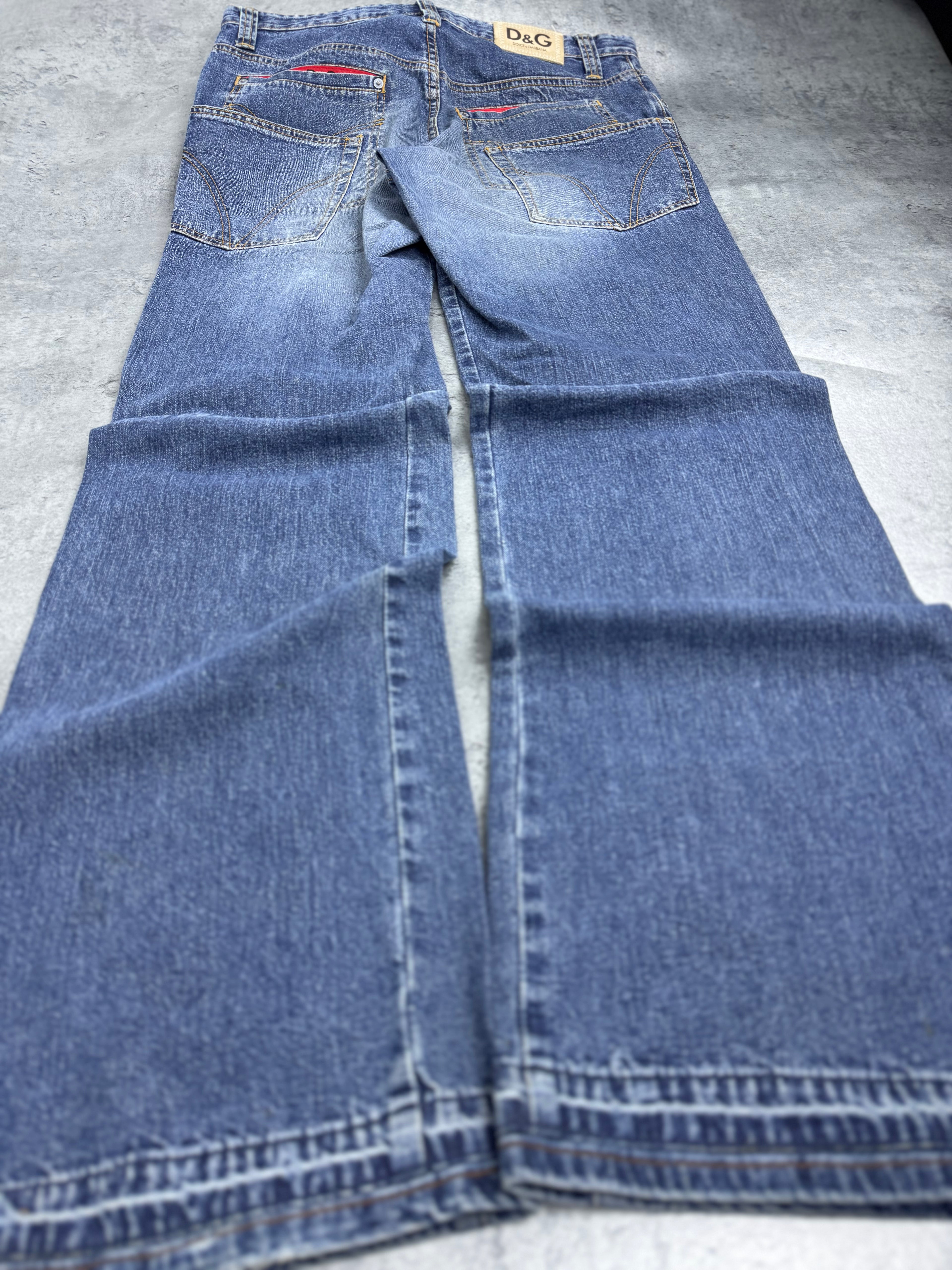 Dolce Gabbana  Straight Leg 2000s Vintage y2k Baggy Jeans Spodnie Jeansowe Designer