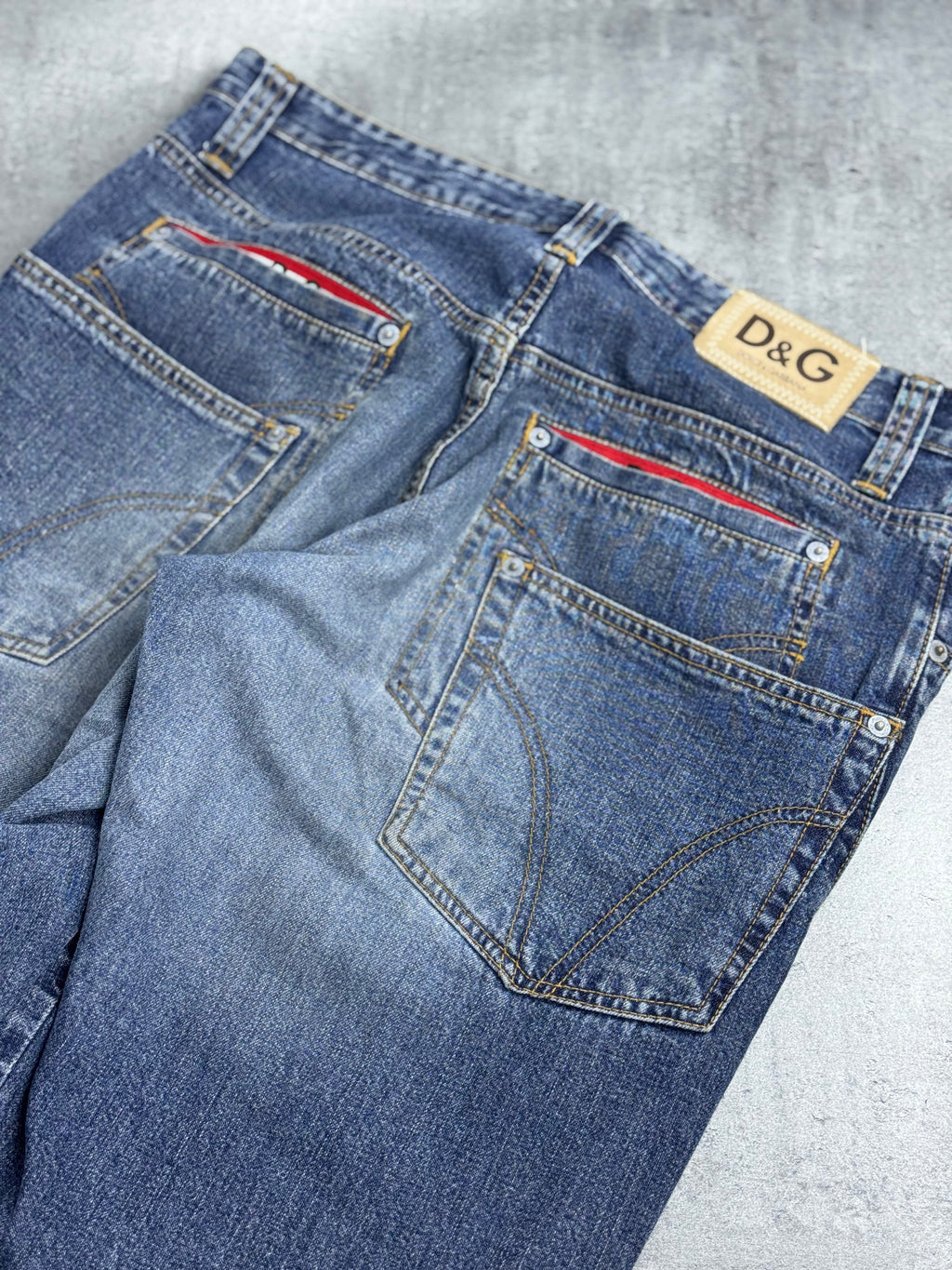 Dolce Gabbana  Straight Leg 2000s Vintage y2k Baggy Jeans Spodnie Jeansowe Designer