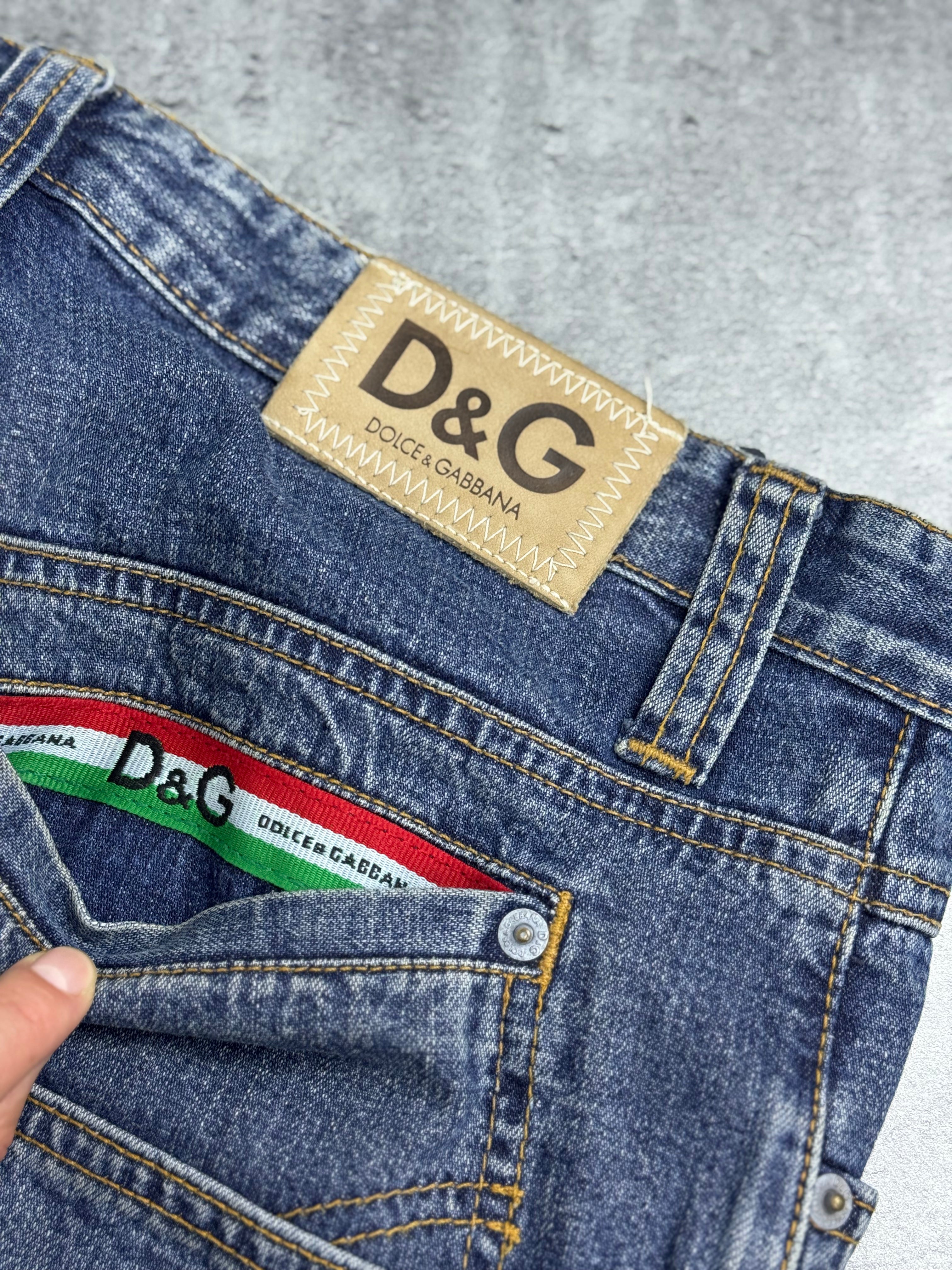 Dolce Gabbana  Straight Leg 2000s Vintage y2k Baggy Jeans Spodnie Jeansowe Designer