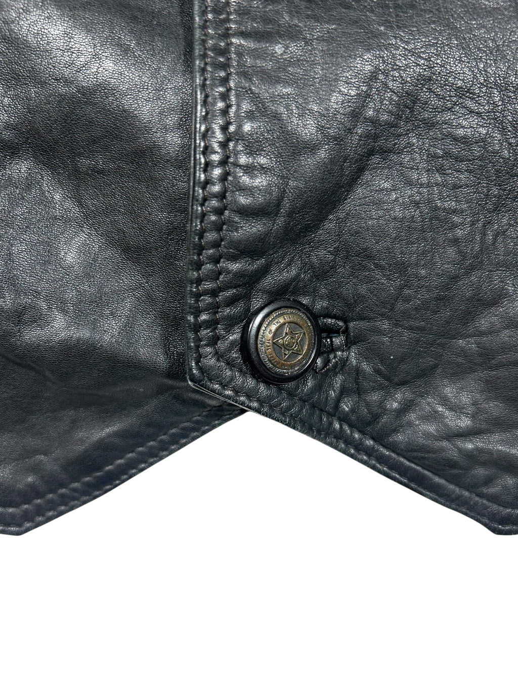 Bezrękawnik skórzany vintage z prawdziwej skóry - Leather biker