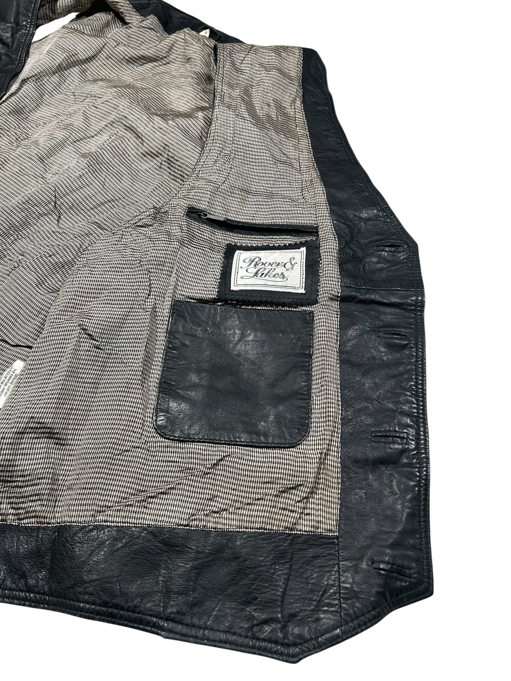 Bezrękawnik skórzany vintage z prawdziwej skóry - Leather biker