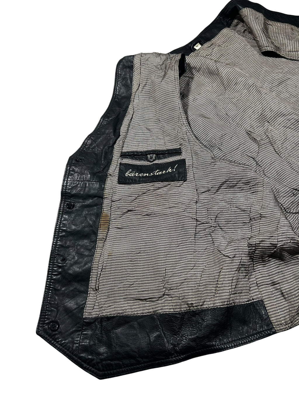 Bezrękawnik skórzany vintage z prawdziwej skóry - Leather biker
