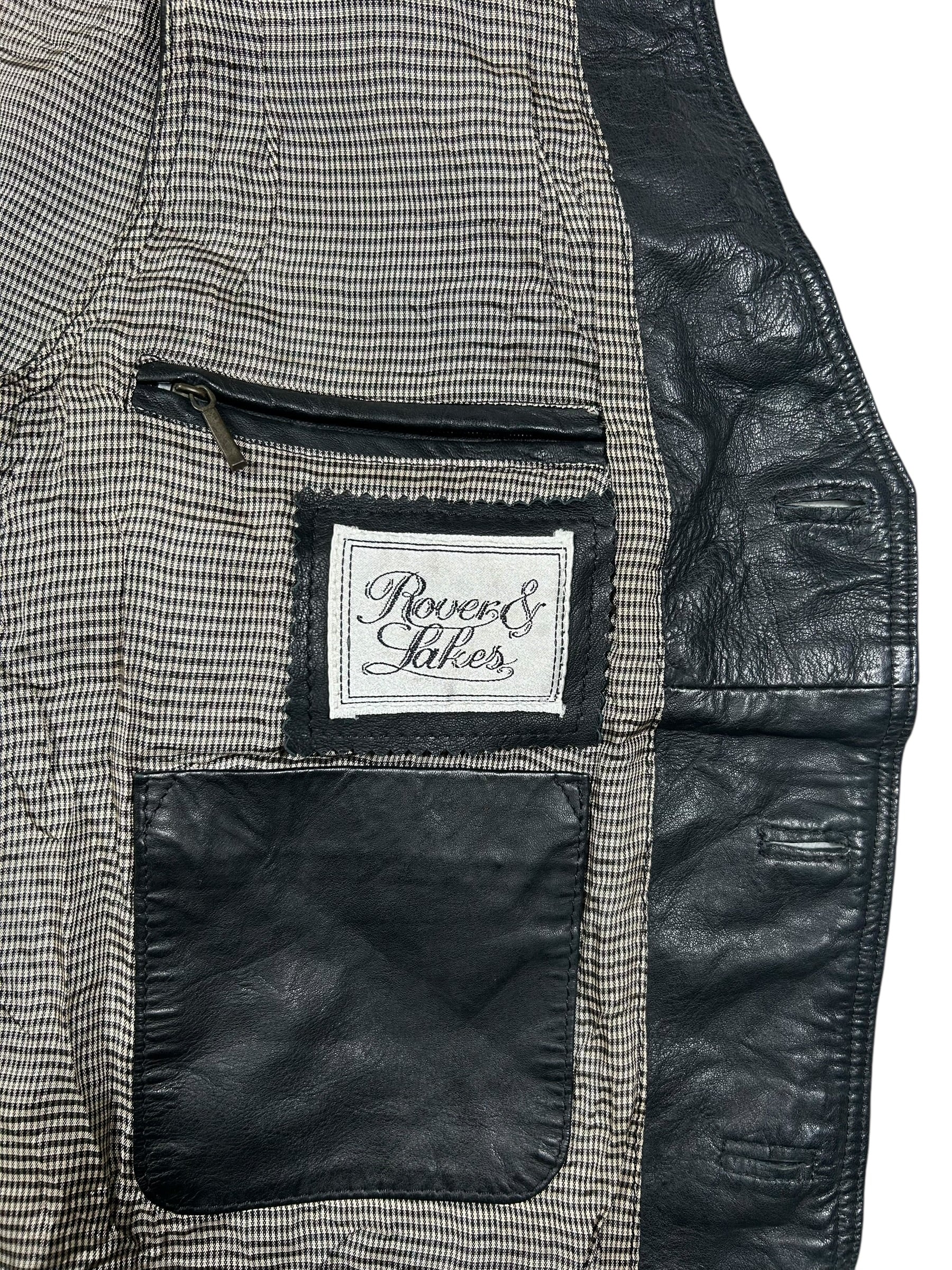 Bezrękawnik skórzany vintage z prawdziwej skóry - Leather biker