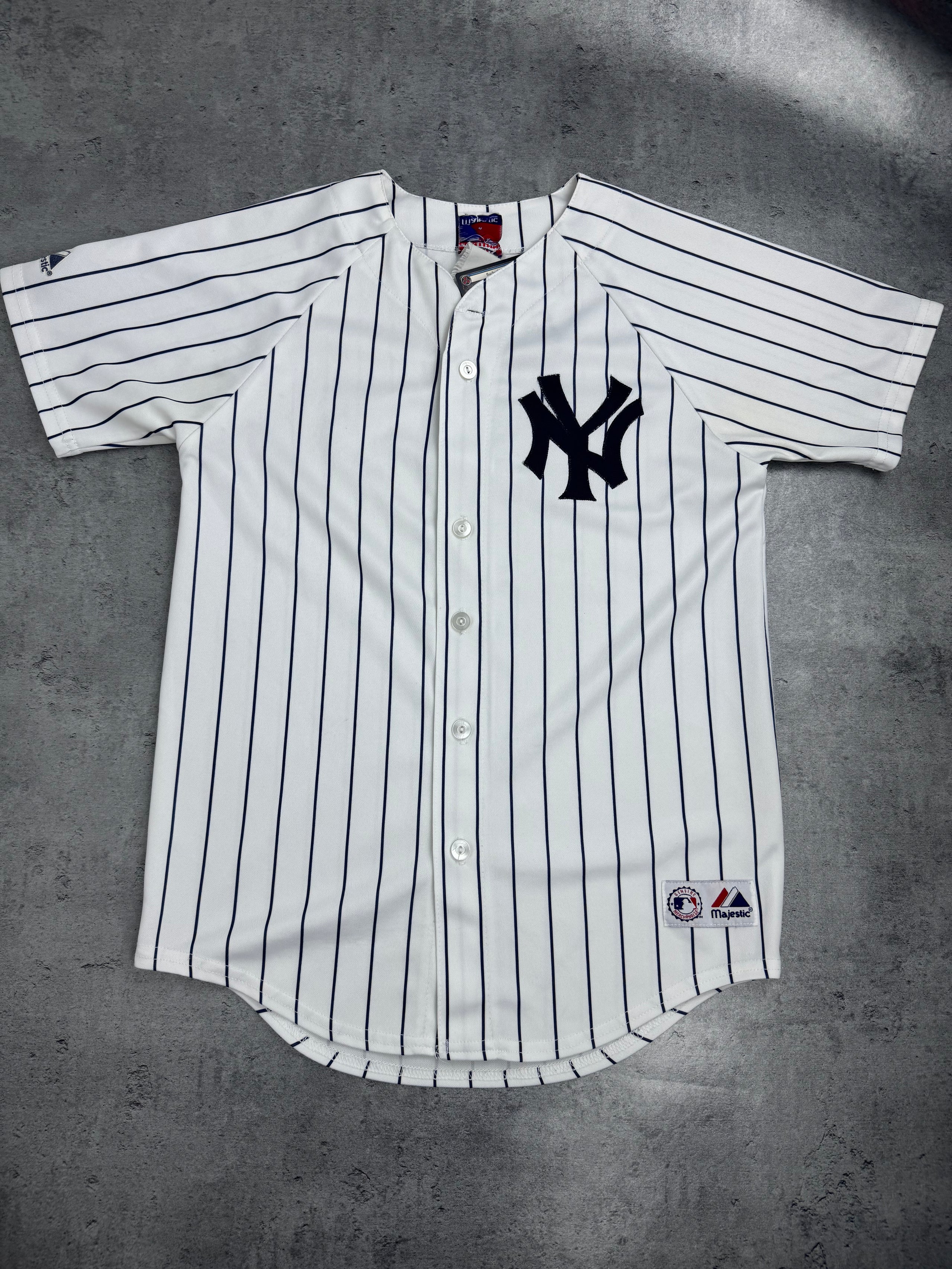 New York Yankees Vintage MLB Jersey Koszulka Baseball Pinstripes 90s/2000s Classic Majestic