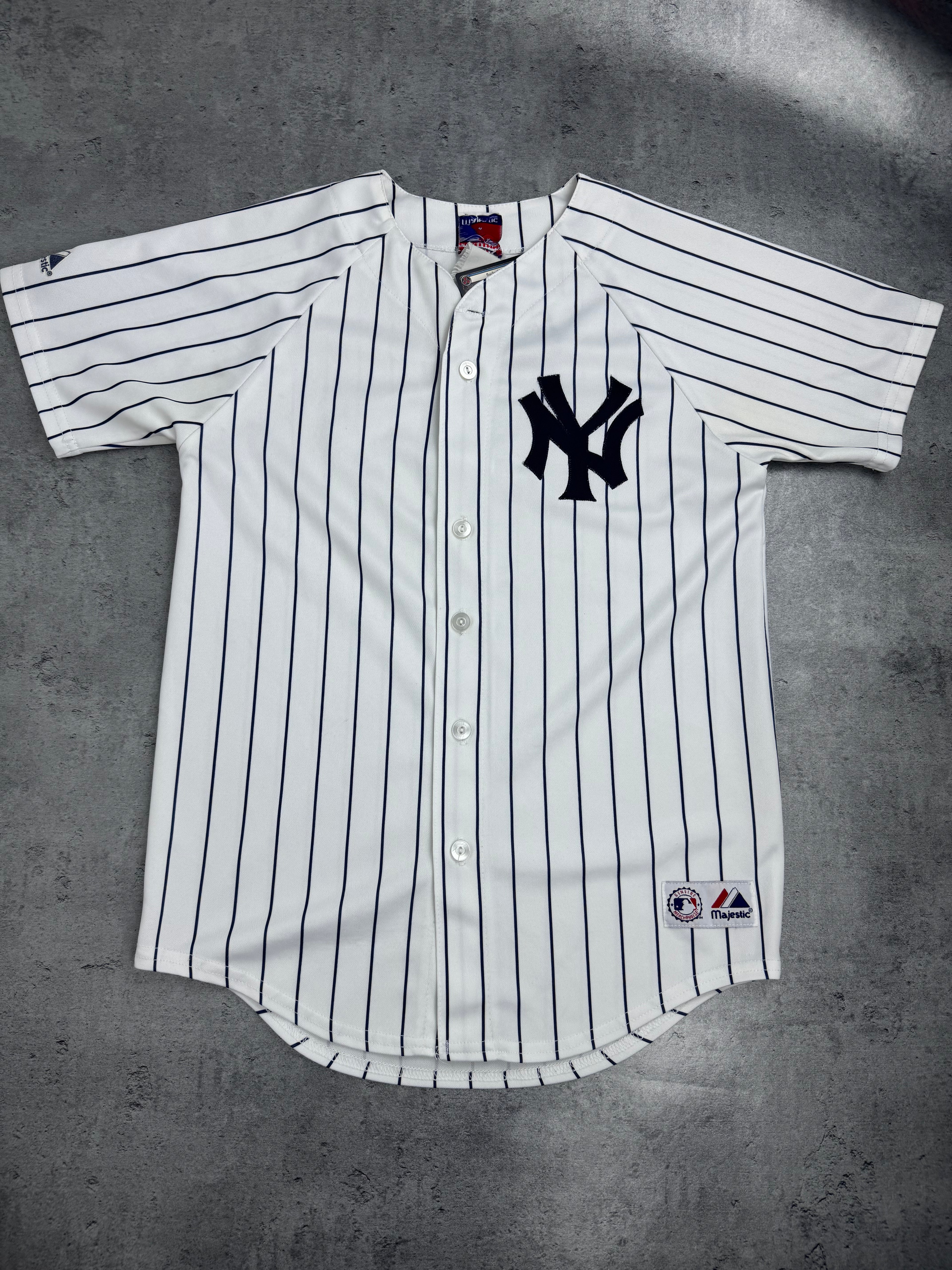 New York Yankees Vintage MLB Jersey Koszulka Baseball Pinstripes 90s/2000s Classic Majestic