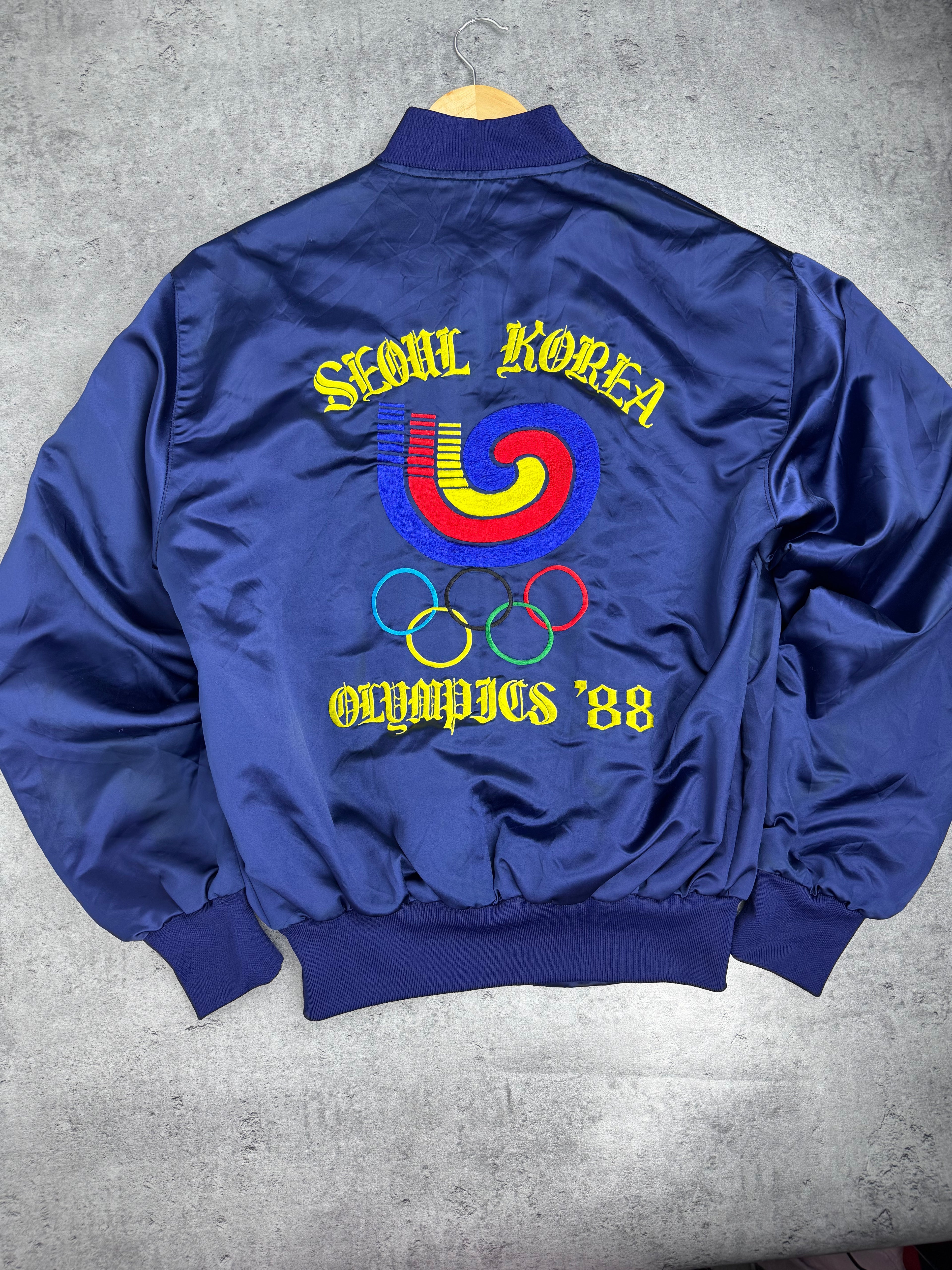 1988 Seoul South Korea Summer Olympics Games Rare Bomber Souvenir Jacket Boxy 80s True Vintage