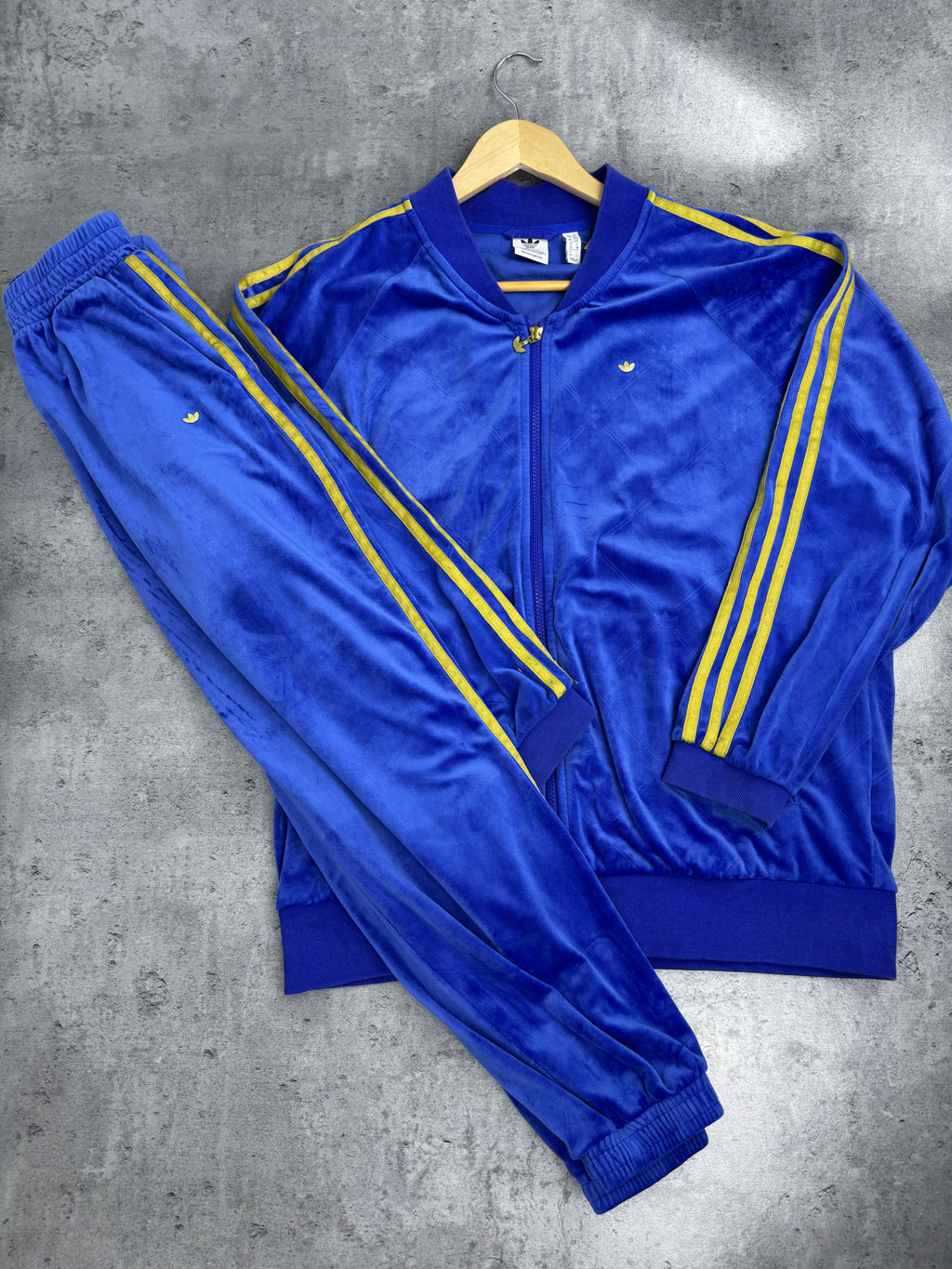 Adidas Tracksuit Set Komplet Dresowy Welurowy Aksamit Streetwear Na Siłownię Sportswear