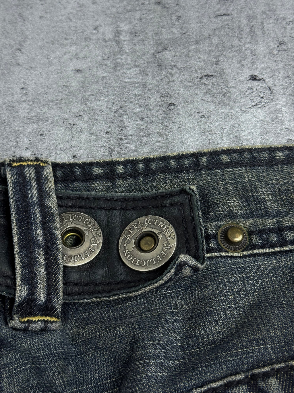 Affliction y2k rare grunge goth spodnie jeansowe jeansy baggy bootcut amerykańskie