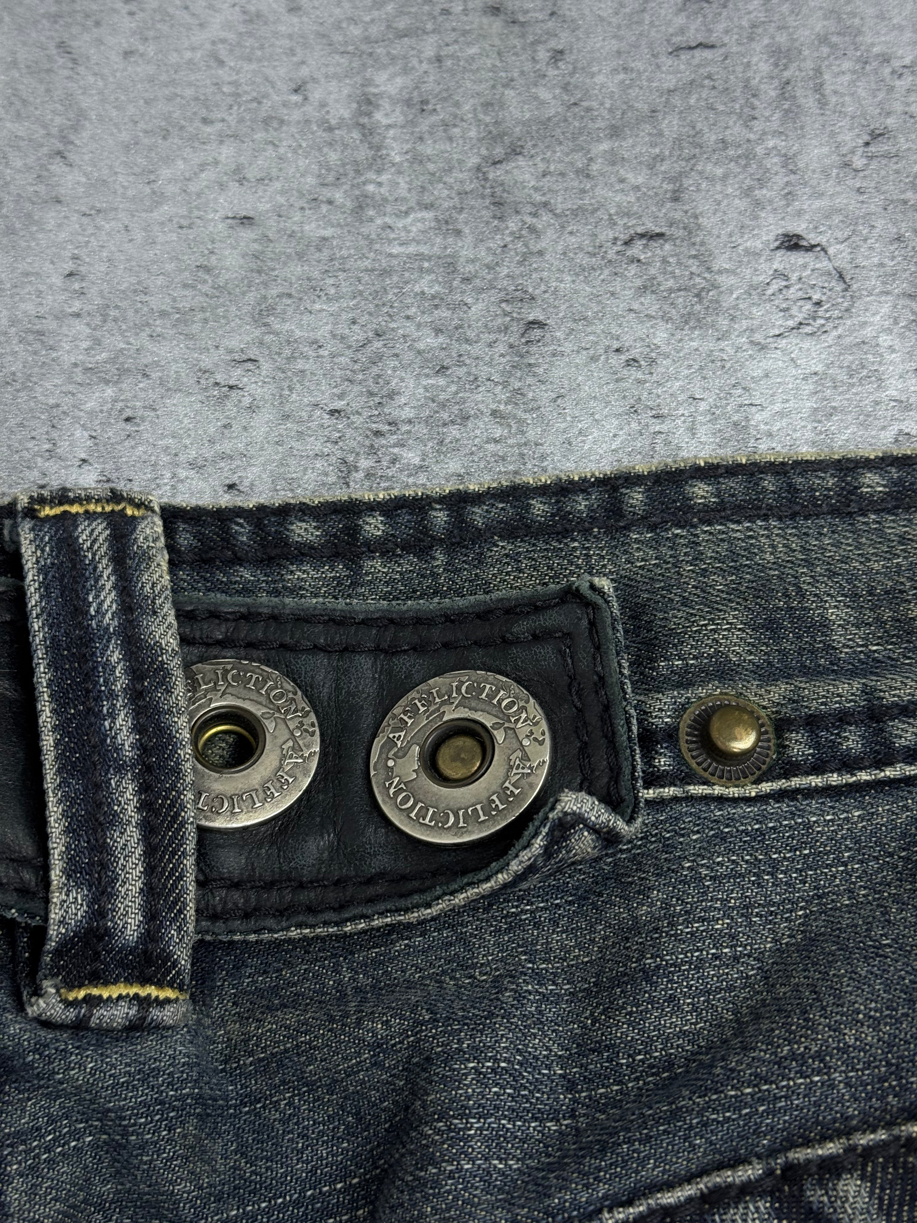 Affliction y2k rare grunge goth spodnie jeansowe jeansy baggy bootcut amerykańskie