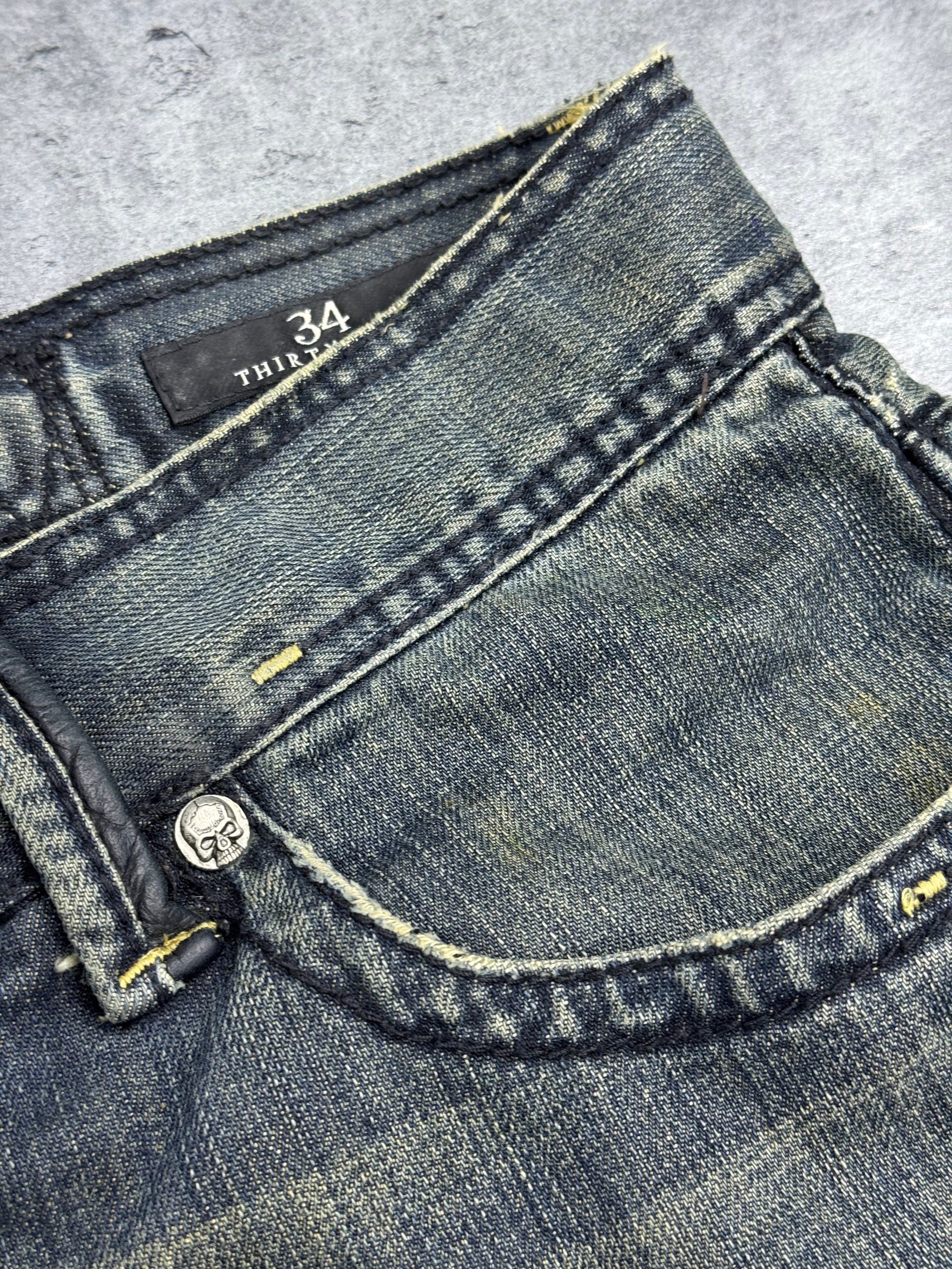 Affliction y2k rare grunge goth spodnie jeansowe jeansy baggy bootcut amerykańskie