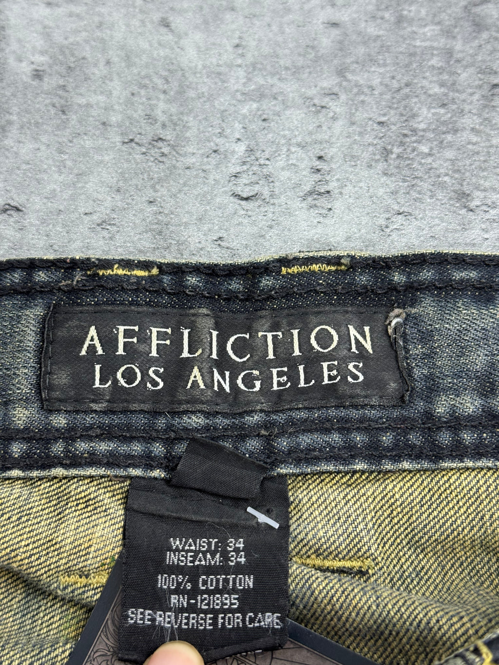 Affliction y2k rare grunge goth spodnie jeansowe jeansy baggy bootcut amerykańskie