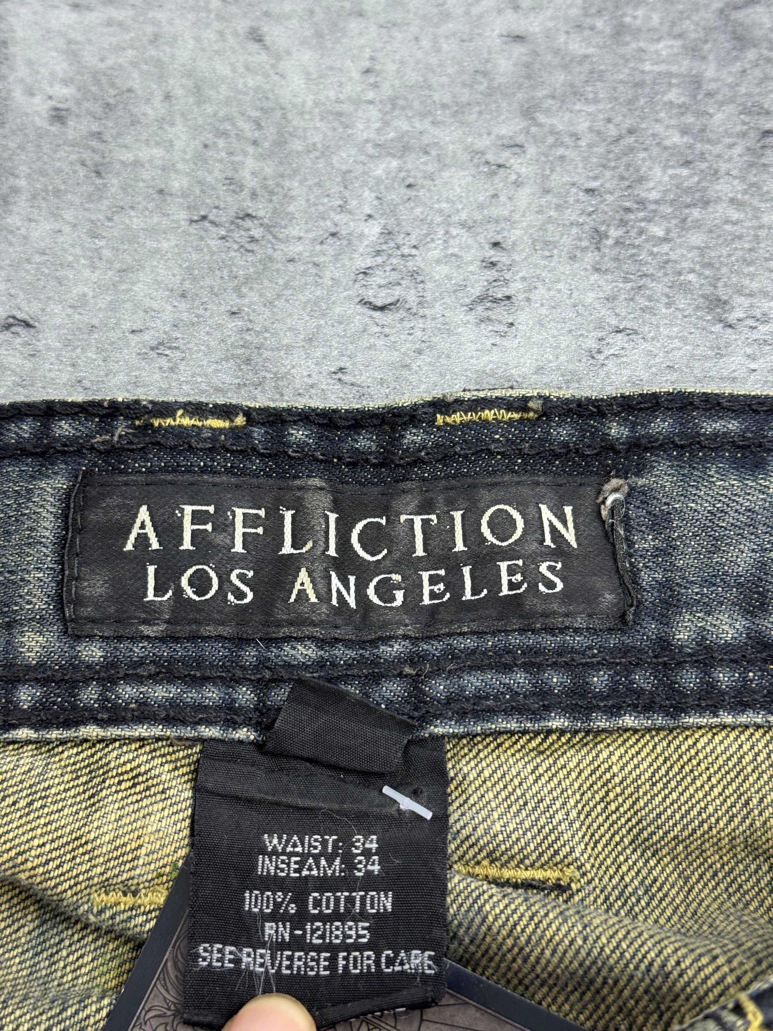 Affliction y2k rare grunge goth spodnie jeansowe jeansy baggy bootcut amerykańskie