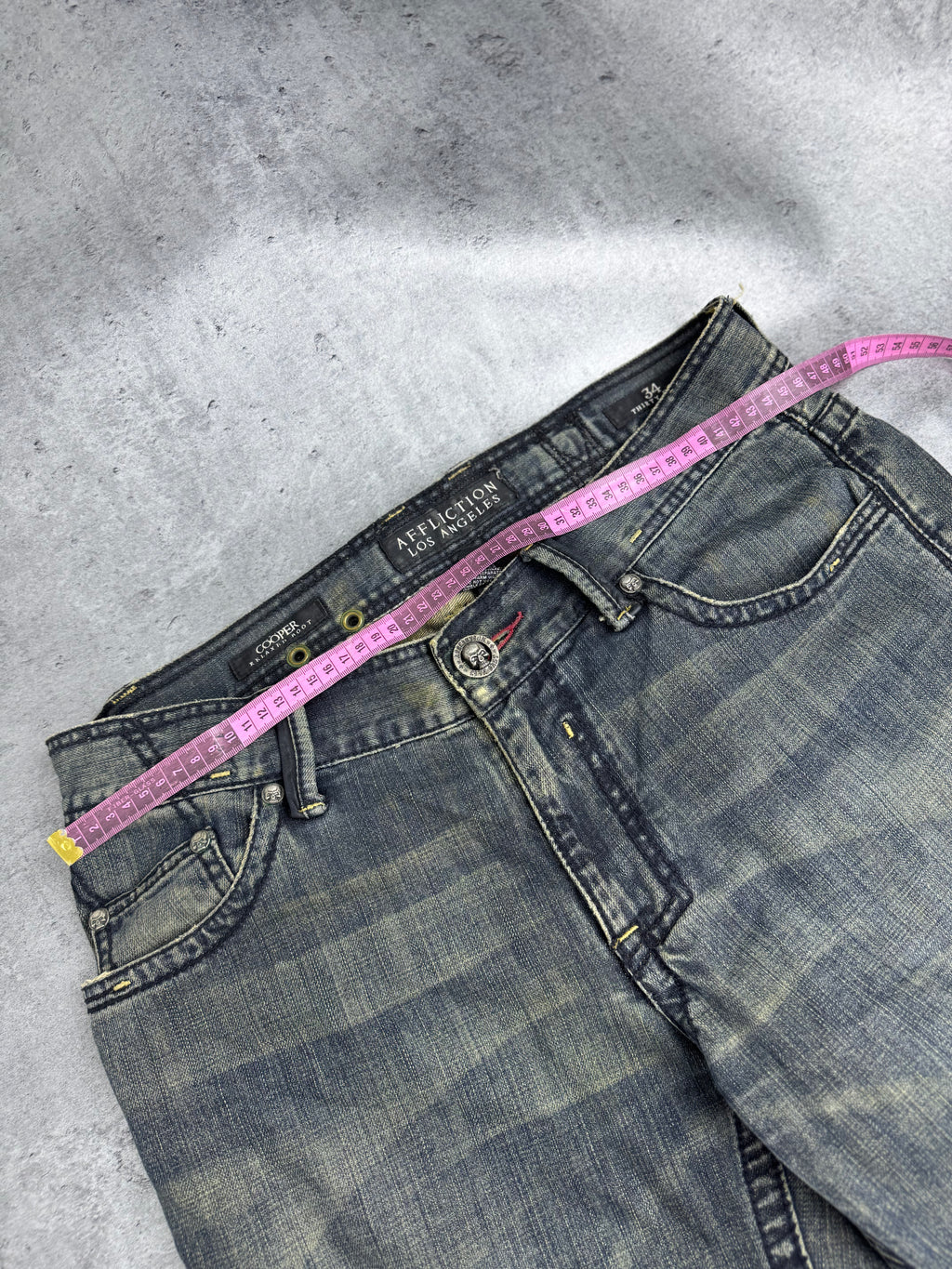 Affliction y2k rare grunge goth spodnie jeansowe jeansy baggy bootcut amerykańskie
