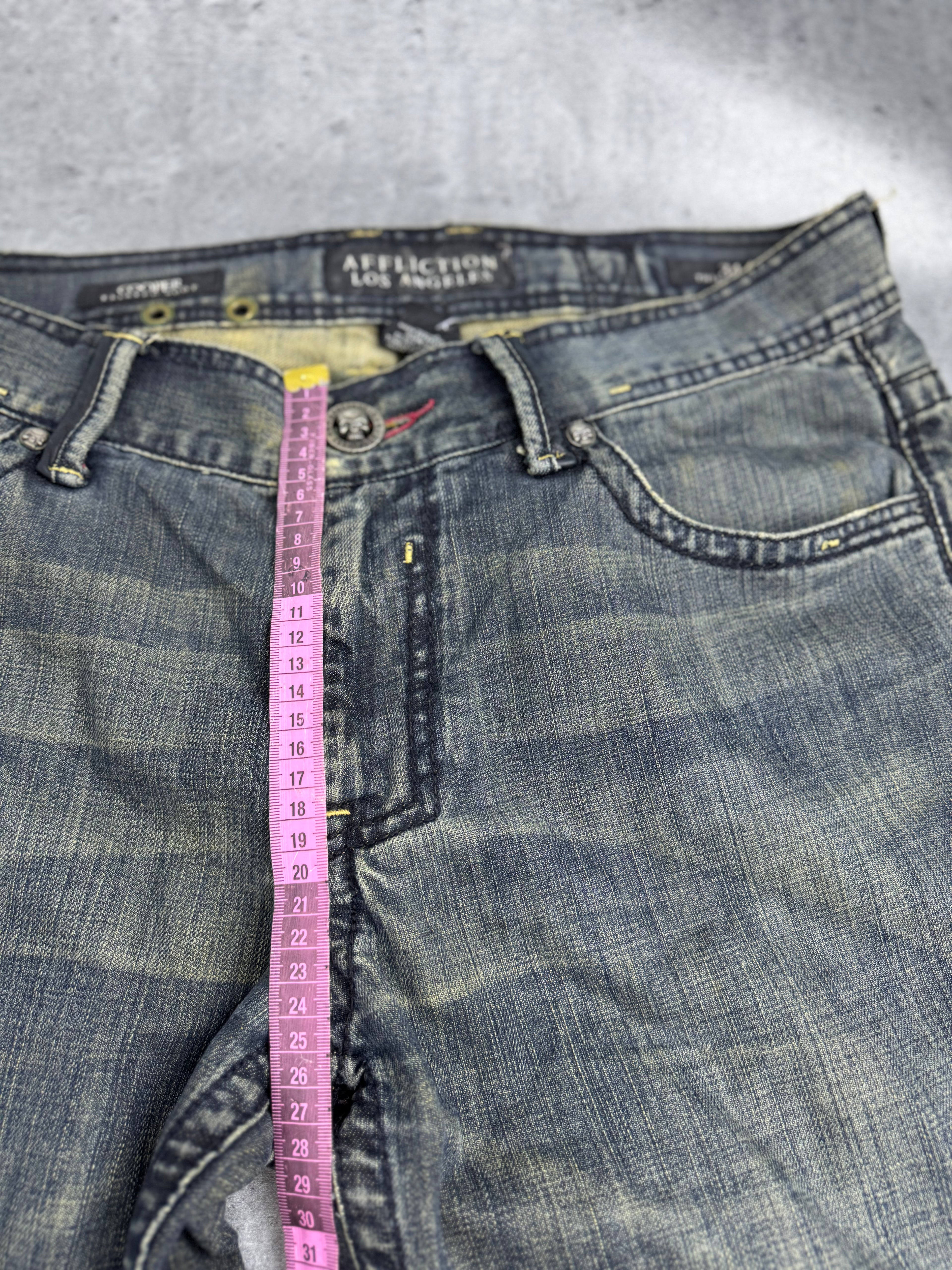 Affliction y2k rare grunge goth spodnie jeansowe jeansy baggy bootcut amerykańskie