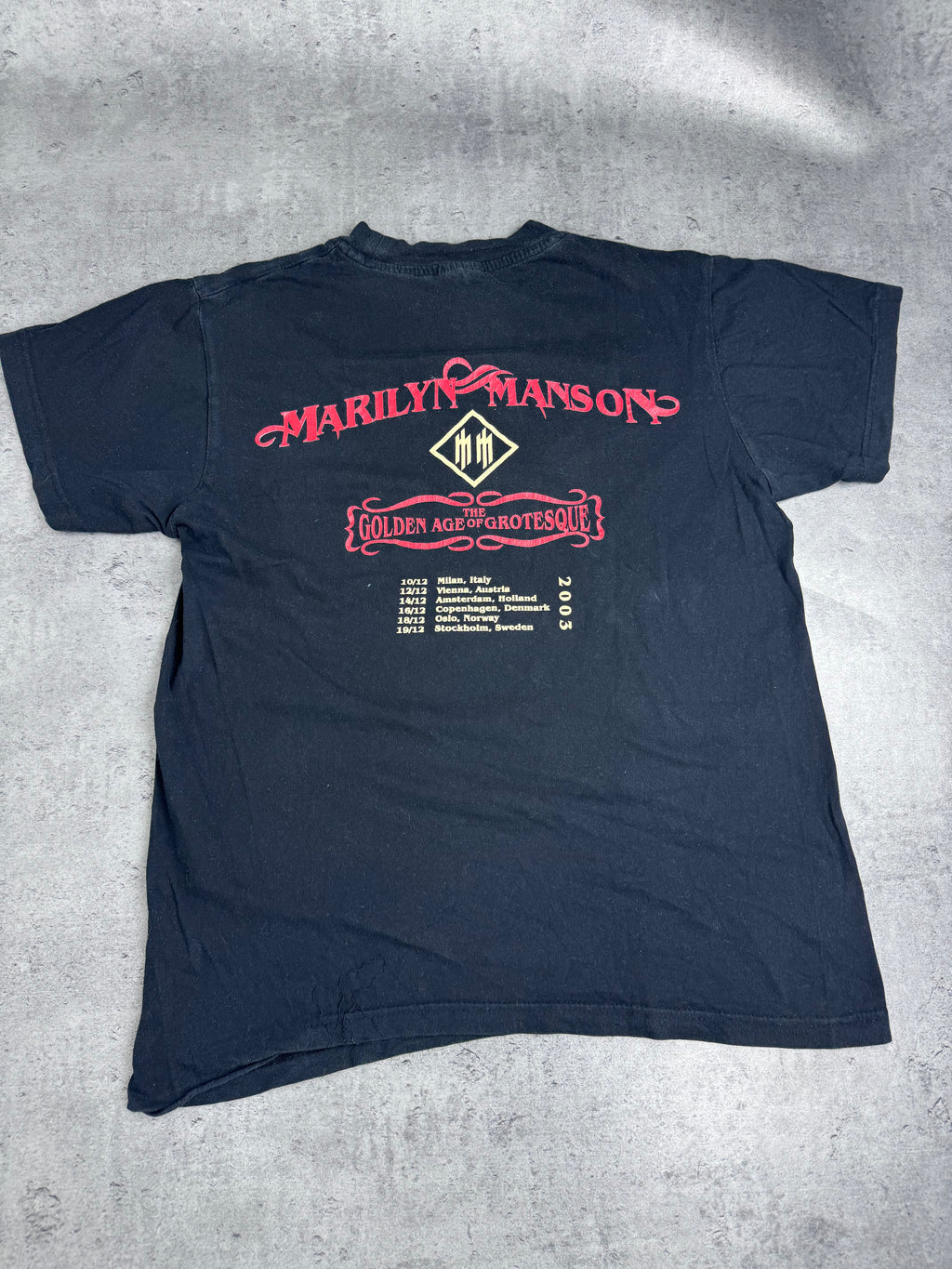 Marilyn Manson 2003 Vintage Tour Merch heavy metal rock tee shirt Trasa Koncertowa Y2K