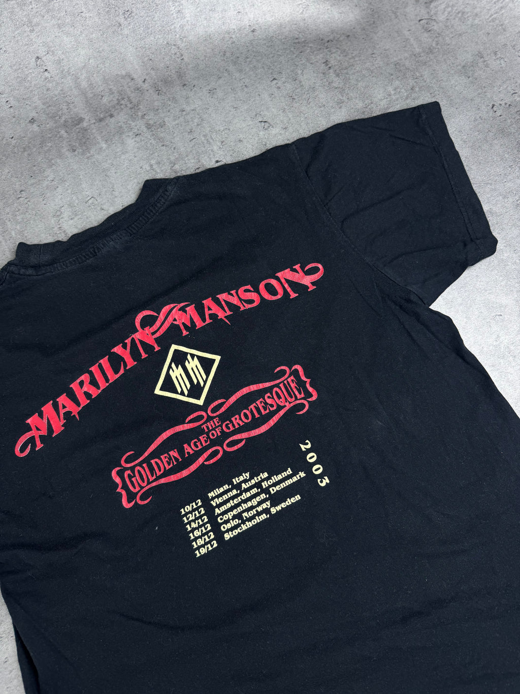 Marilyn Manson 2003 Vintage Tour Merch heavy metal rock tee shirt Trasa Koncertowa Y2K