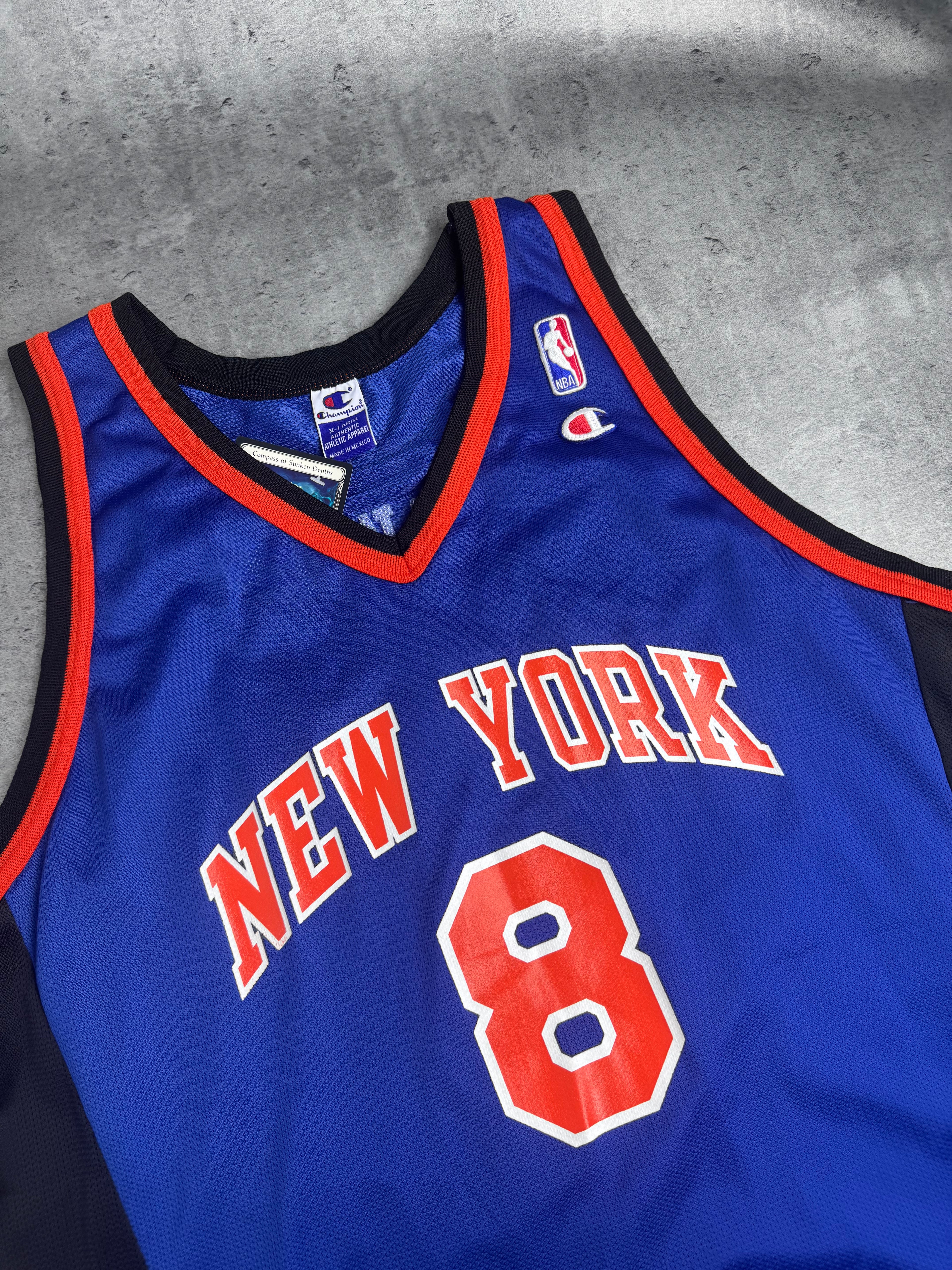 Latrell Sprewell 90s Vintage New York Knicks Basketball Jersey Size 48 Away HipHop Champion