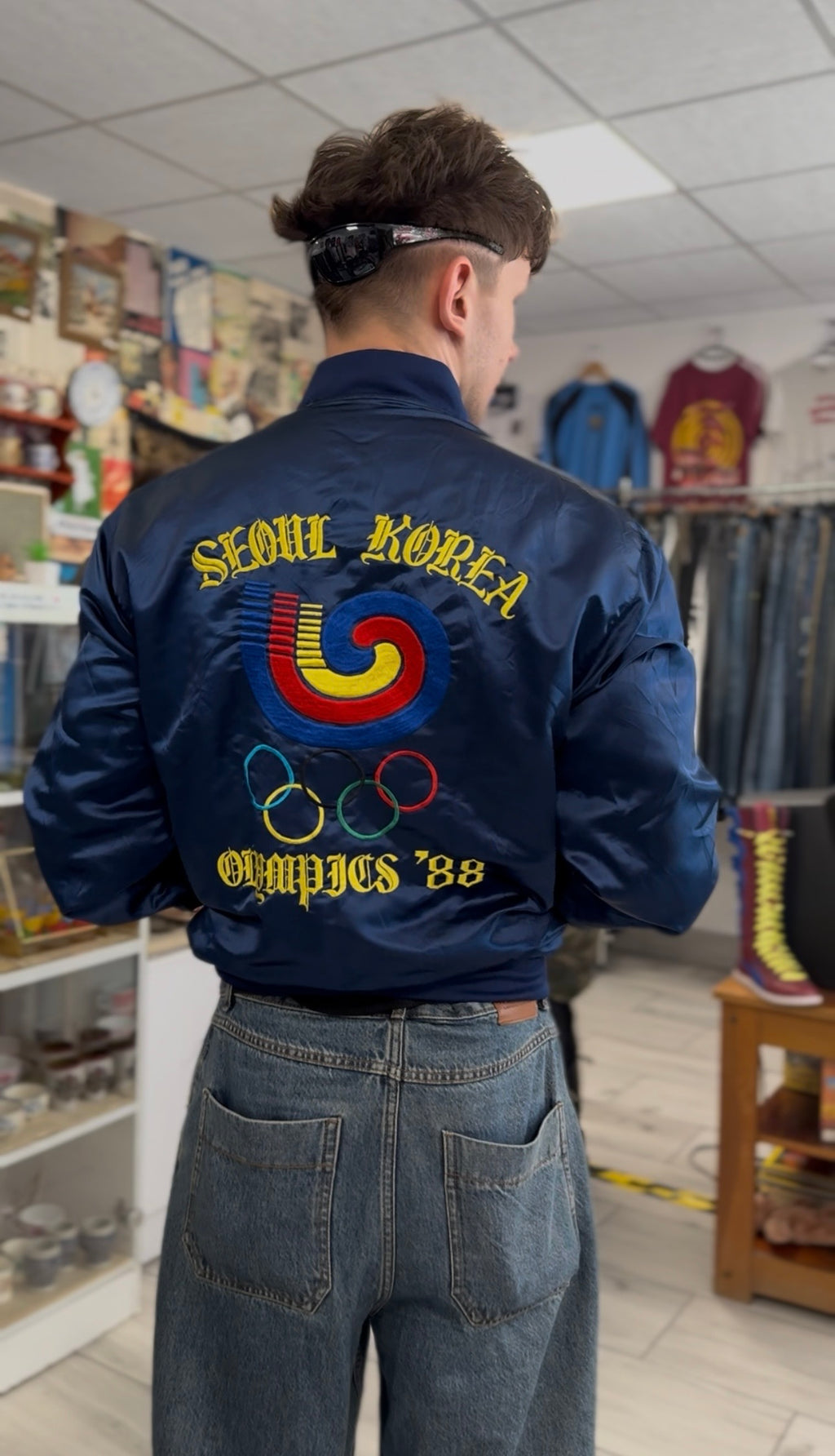 1988 Seoul South Korea Summer Olympics Games Rare Bomber Souvenir Jacket Boxy 80s True Vintage