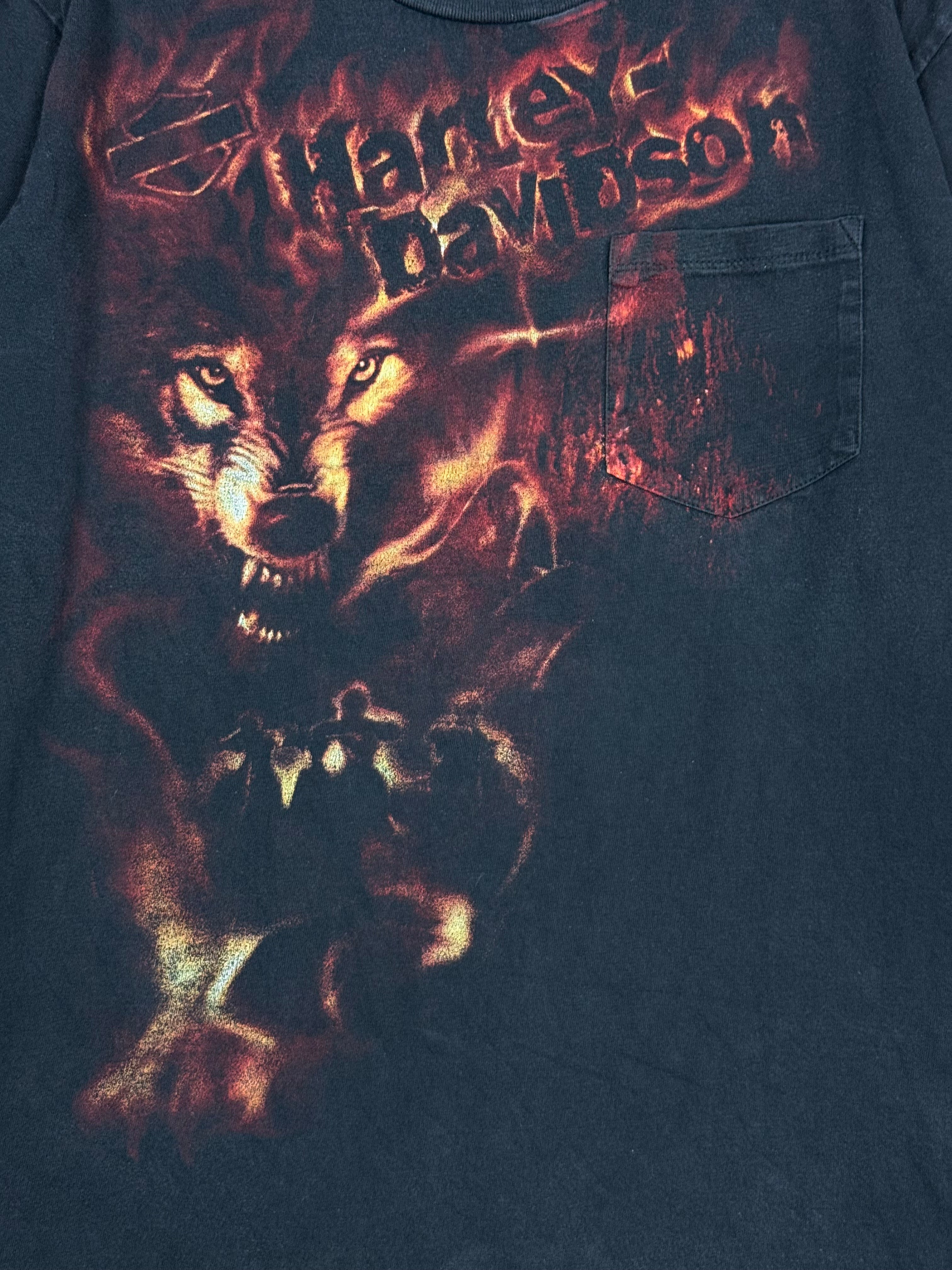 Vintage Harley Davidson Graphic Wolf Orlando Florida Long Sleeve Size L