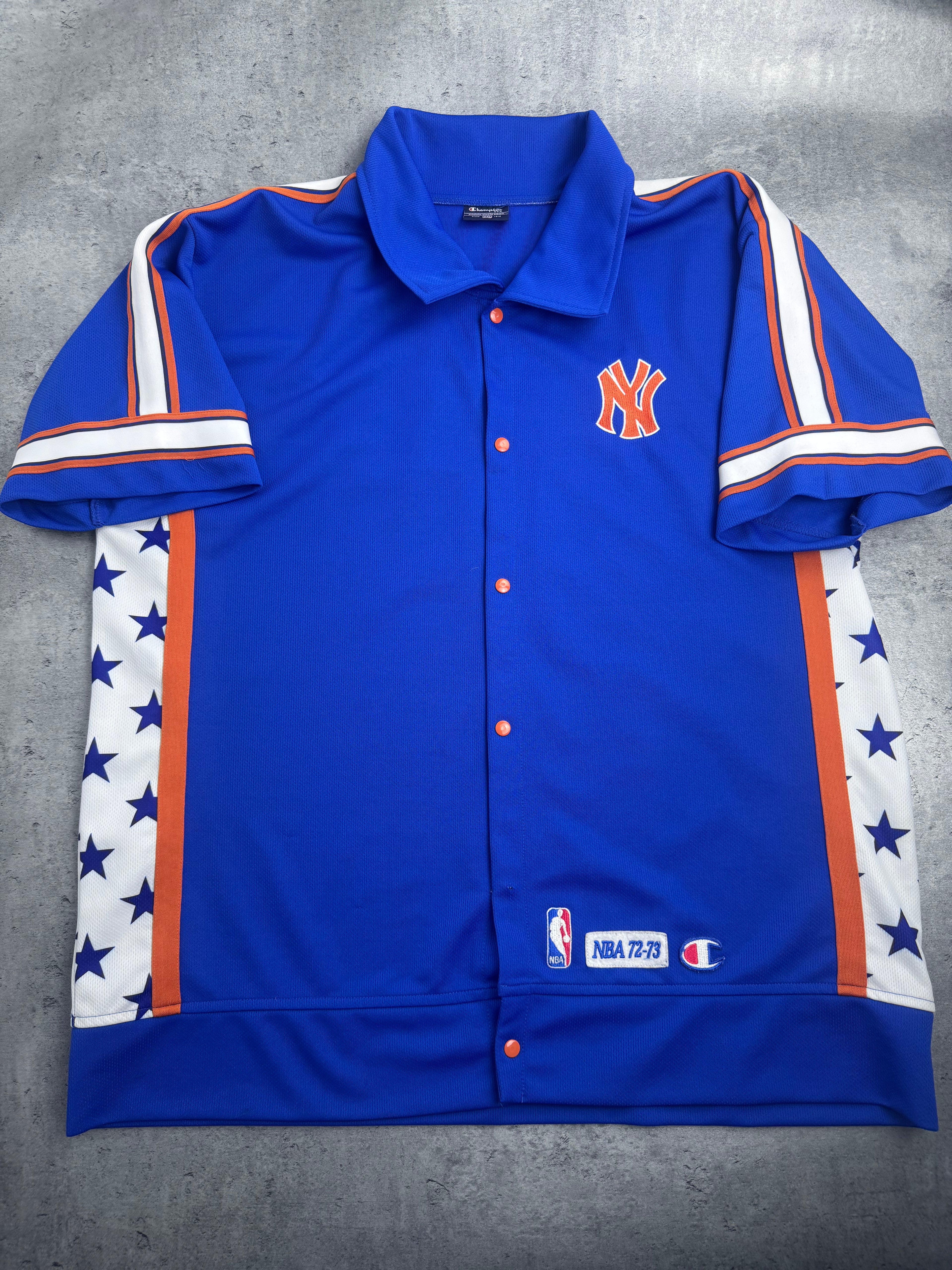 Champion New York Knicks 1972-1973 NBA Warm Up Shooting Shirt Jersey Koszykarska Overszied