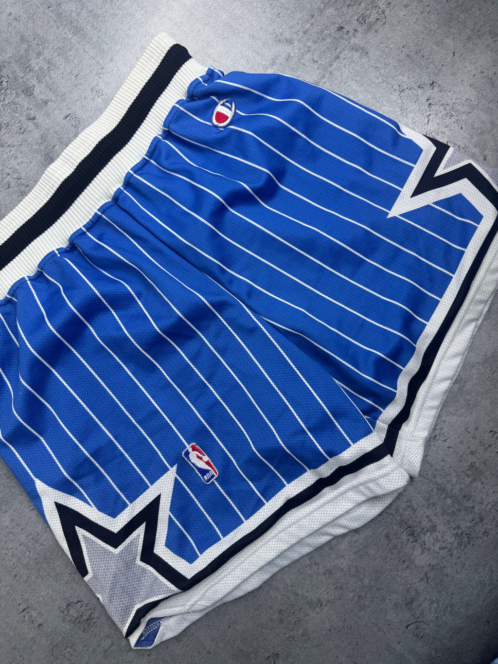 Orlando Magic 90s Pinstripe Basketball Vintage Shorts Champion NBA Spodenki Koszykarskie Meczowe