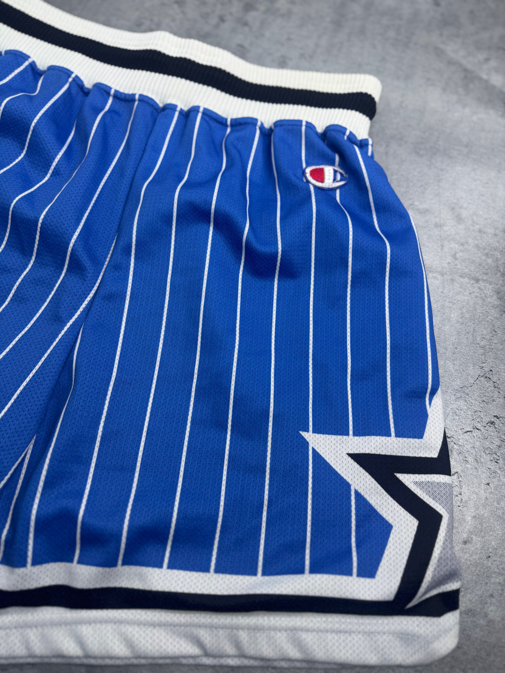 Orlando Magic 90s Pinstripe Basketball Vintage Shorts Champion NBA Spodenki Koszykarskie Meczowe