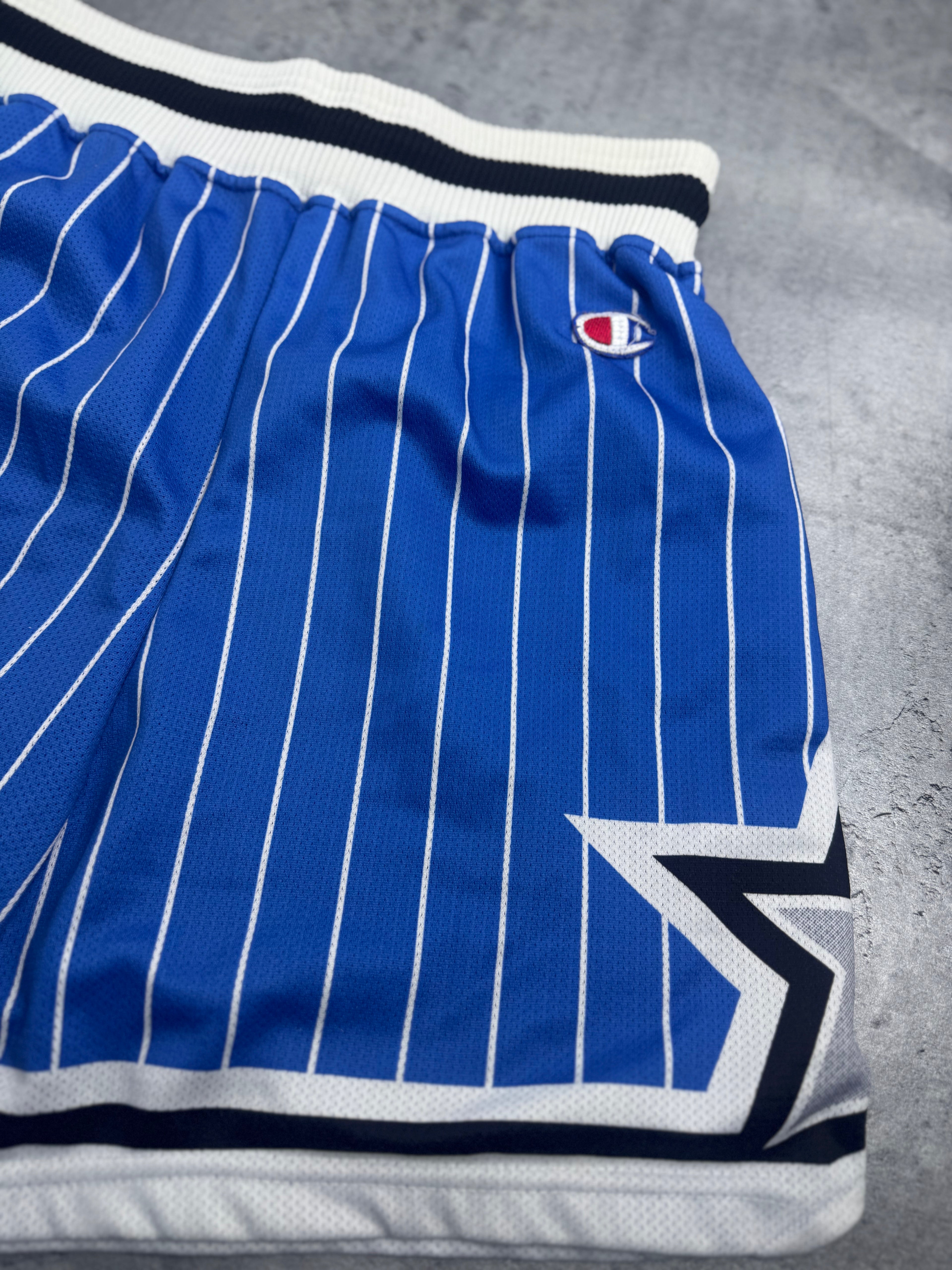 Orlando Magic 90s Pinstripe Basketball Vintage Shorts Champion NBA Spodenki Koszykarskie Meczowe