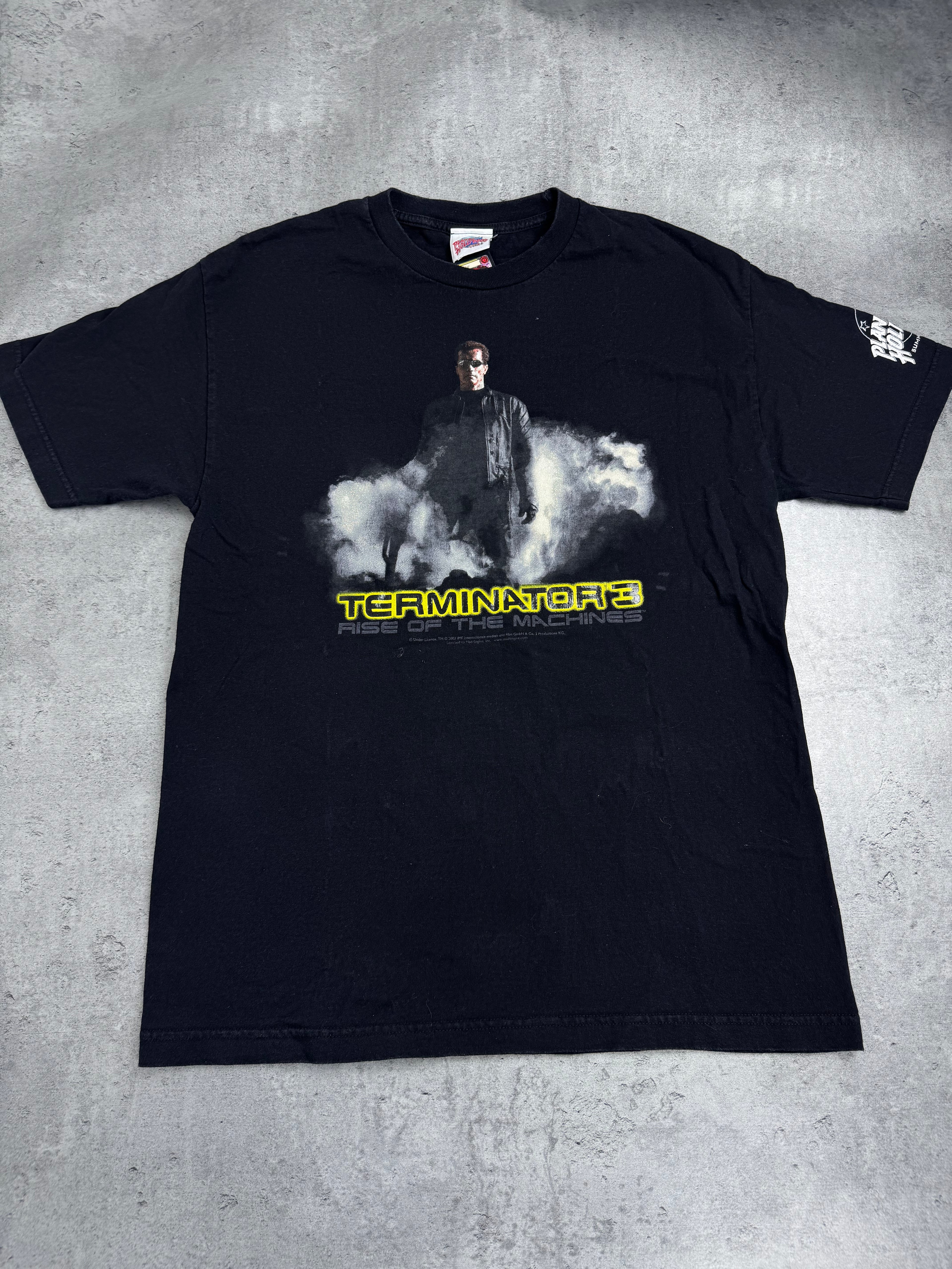 Terminator 2003 Movie Promo Licensed Universal Studios Koszulka z nadrukiem grafiką Vintage 2000s