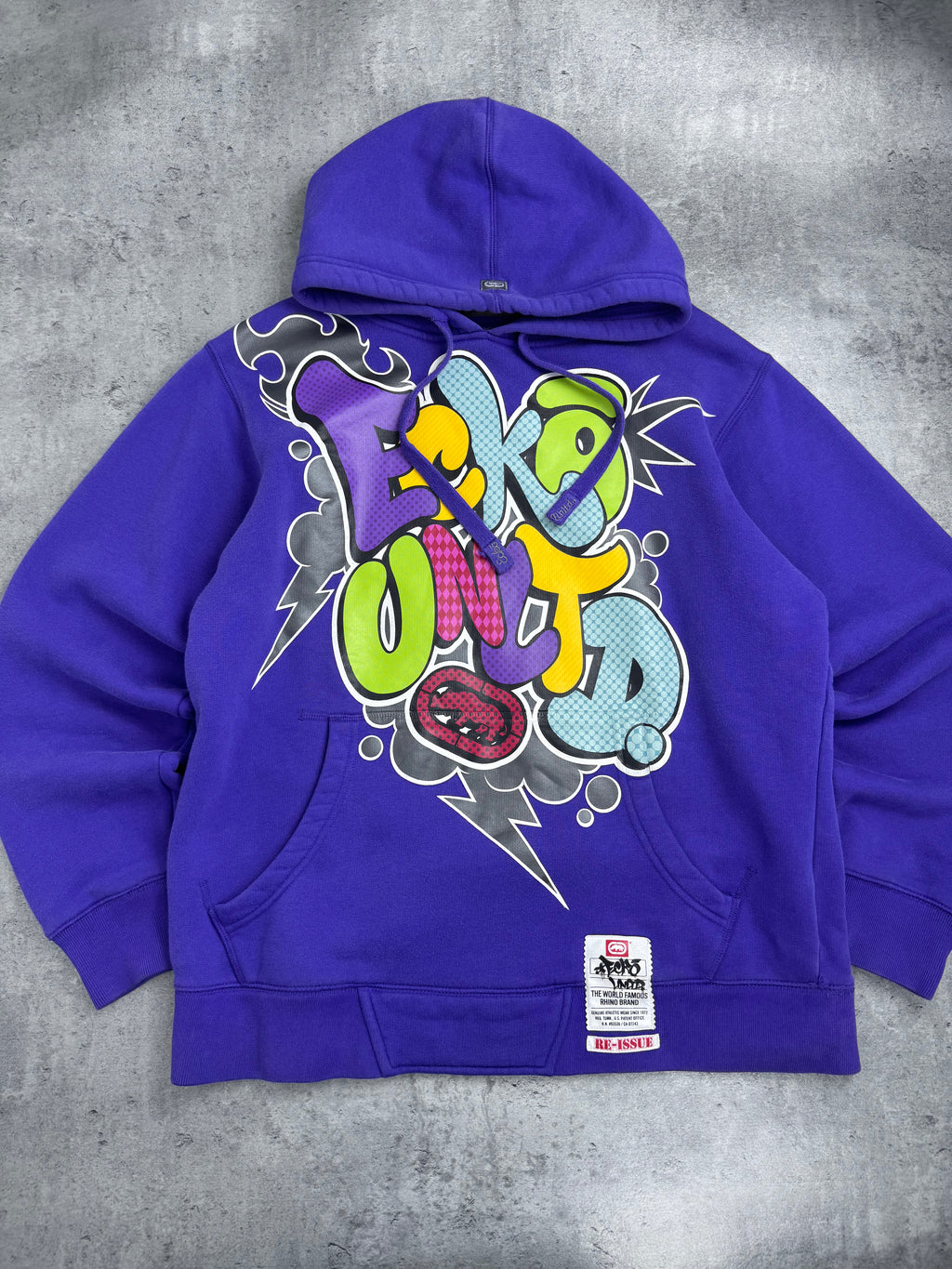 Vintage Ecko Unltd Graffiti Graphic Oversized Skater Hoodie Y2K bluza z kapturem 2000s retro