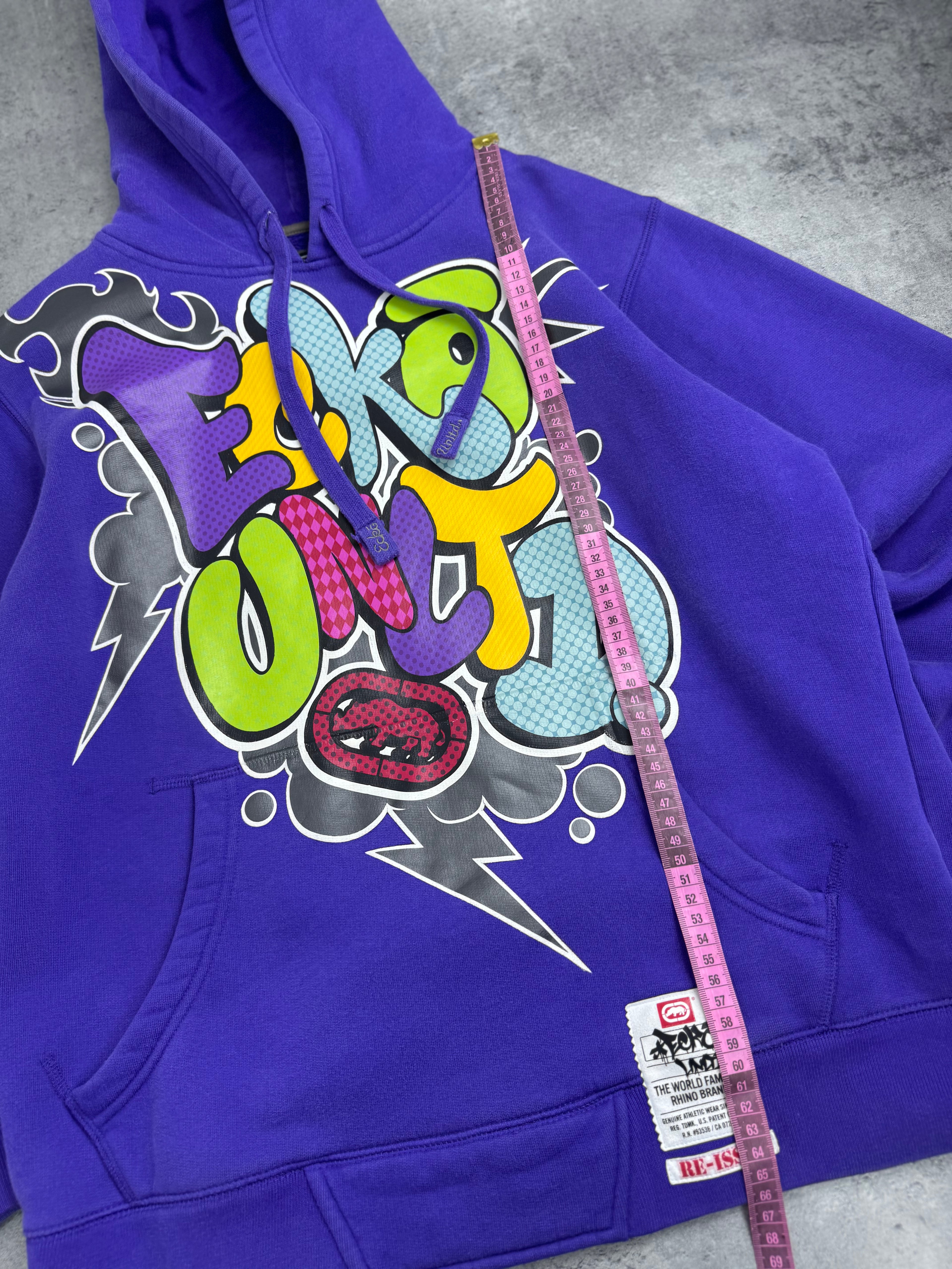 Vintage Ecko Unltd Graffiti Graphic Oversized Skater Hoodie Y2K bluza z kapturem 2000s retro