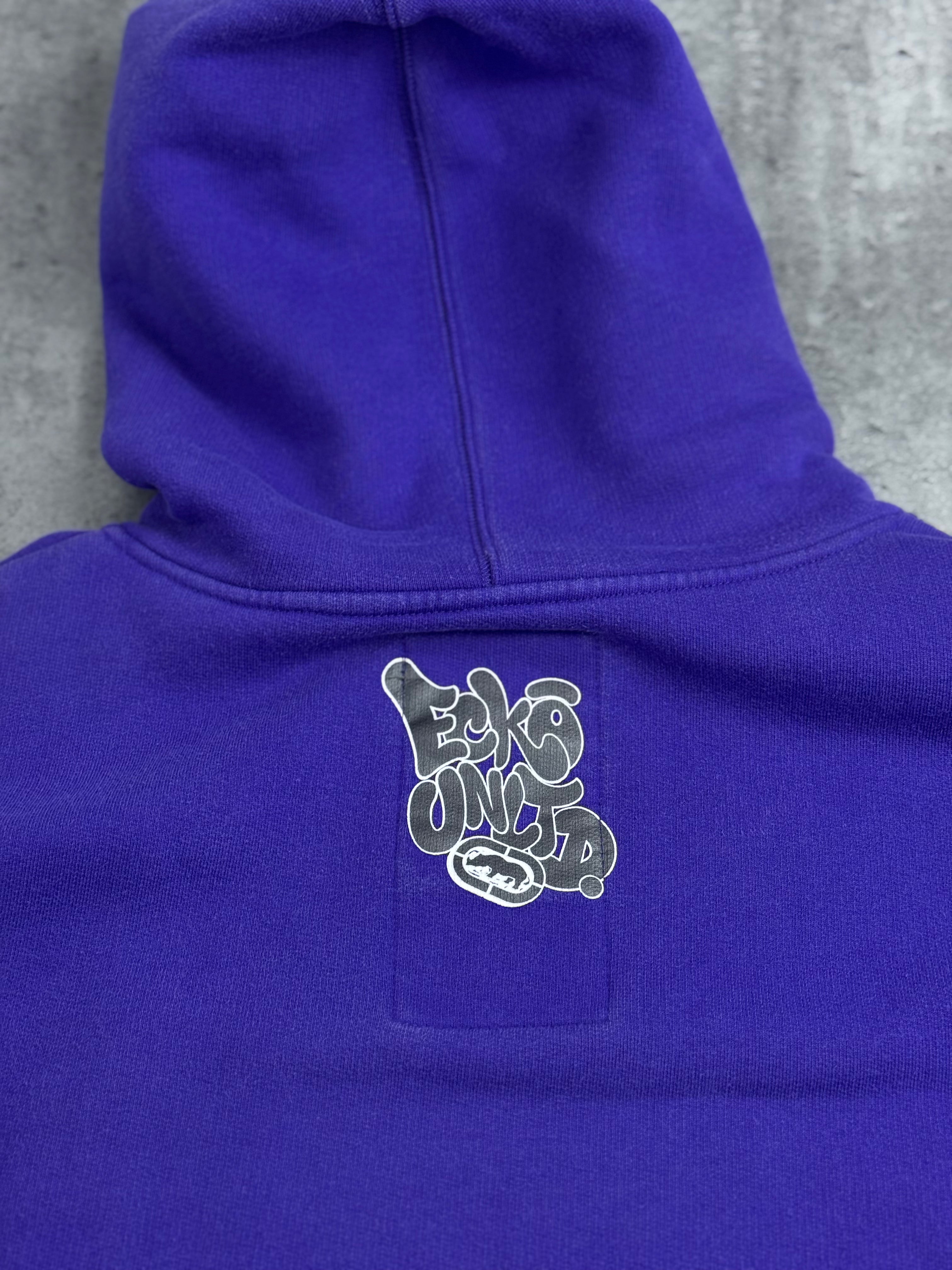 Vintage Ecko Unltd Graffiti Graphic Oversized Skater Hoodie Y2K bluza z kapturem 2000s retro