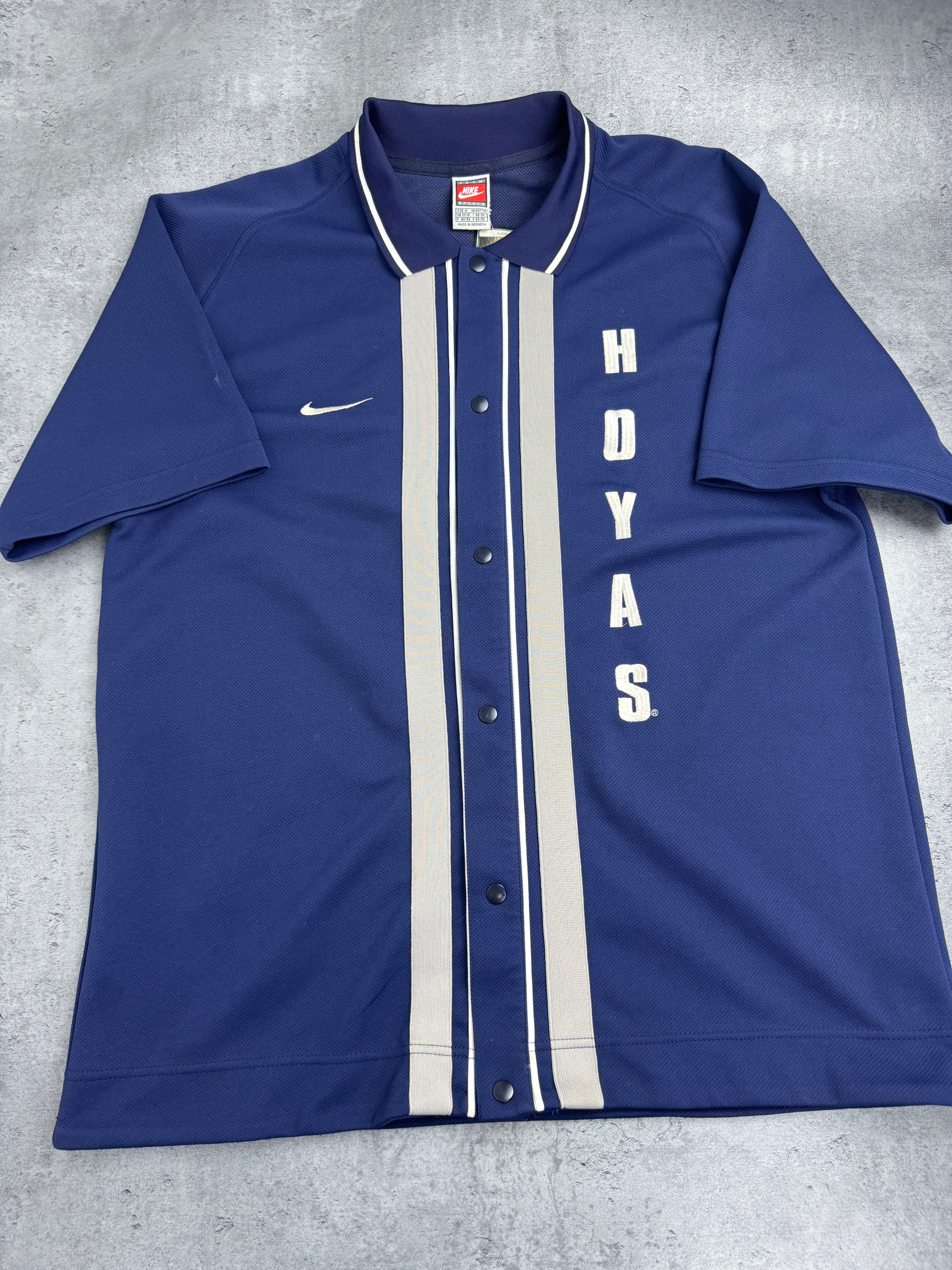 Georgetown Hoyas Vintage Warm Up Jersey Basketball Koszulka 90s Nike Baseball NCAA Oversized Top Koszykarska