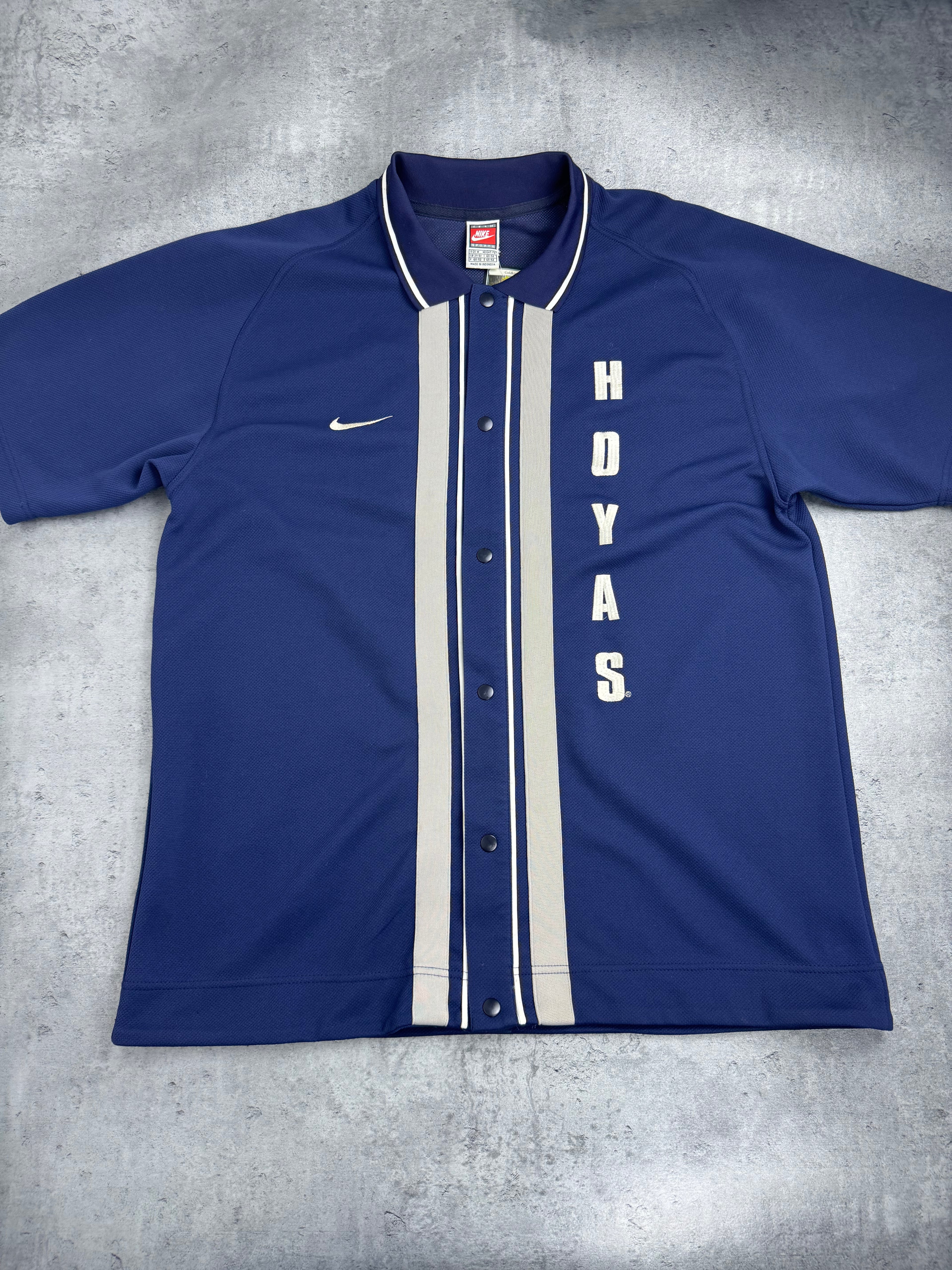 Georgetown Hoyas Vintage Warm Up Jersey Basketball Koszulka 90s Nike Baseball NCAA Oversized Top Koszykarska
