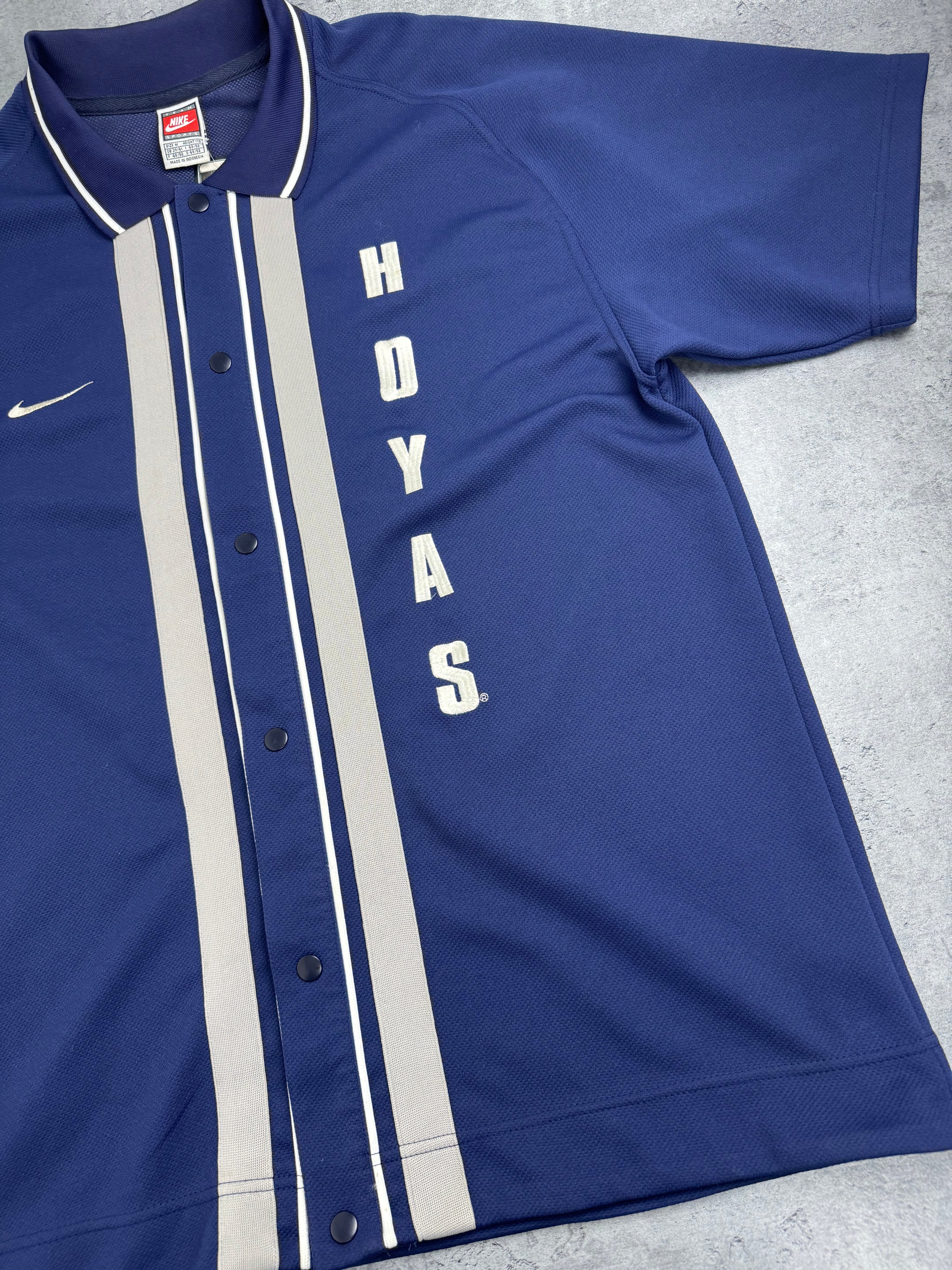 Georgetown Hoyas Vintage Warm Up Jersey Basketball Koszulka 90s Nike Baseball NCAA Oversized Top Koszykarska