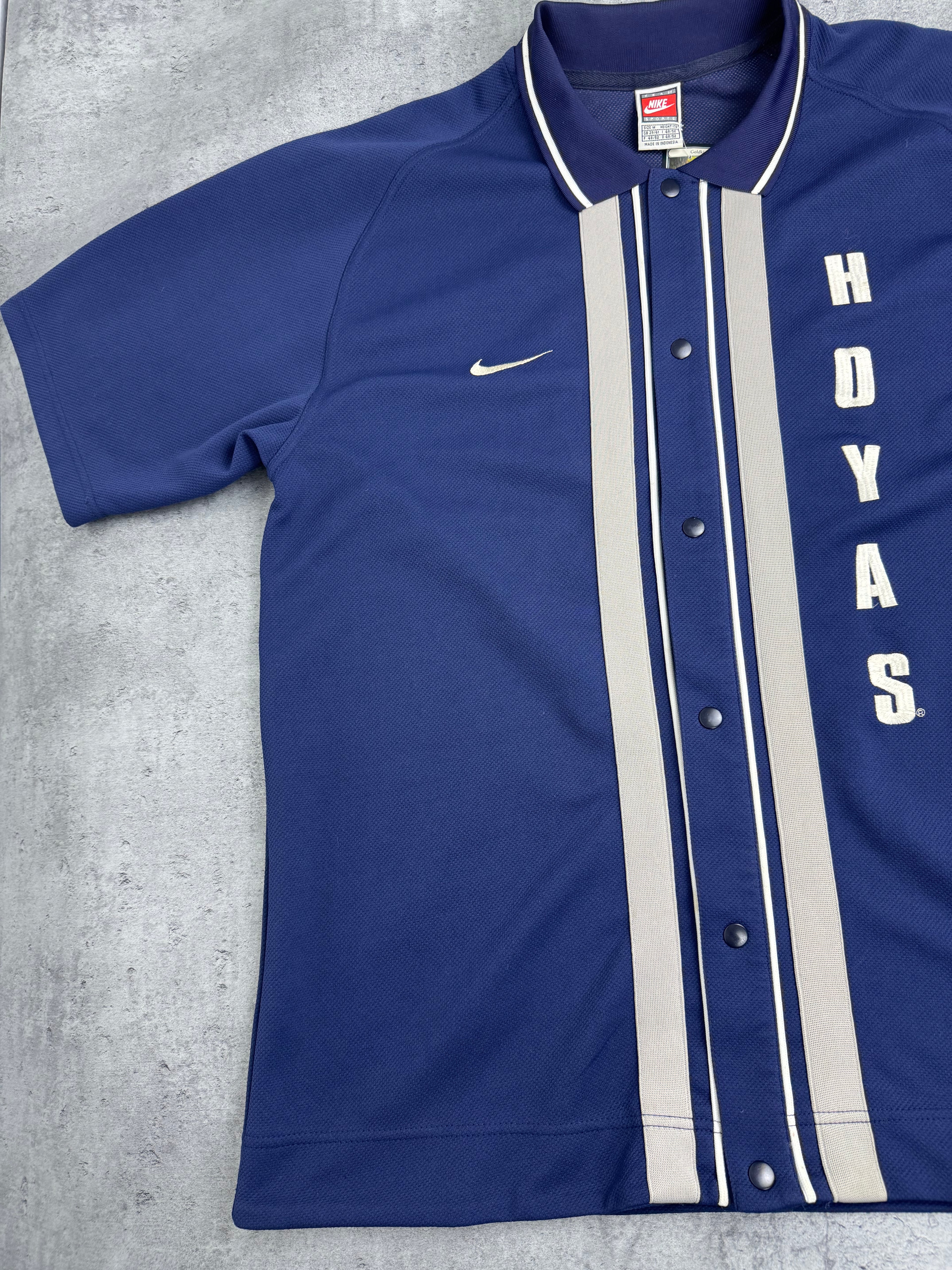 Georgetown Hoyas Vintage Warm Up Jersey Basketball Koszulka 90s Nike Baseball NCAA Oversized Top Koszykarska