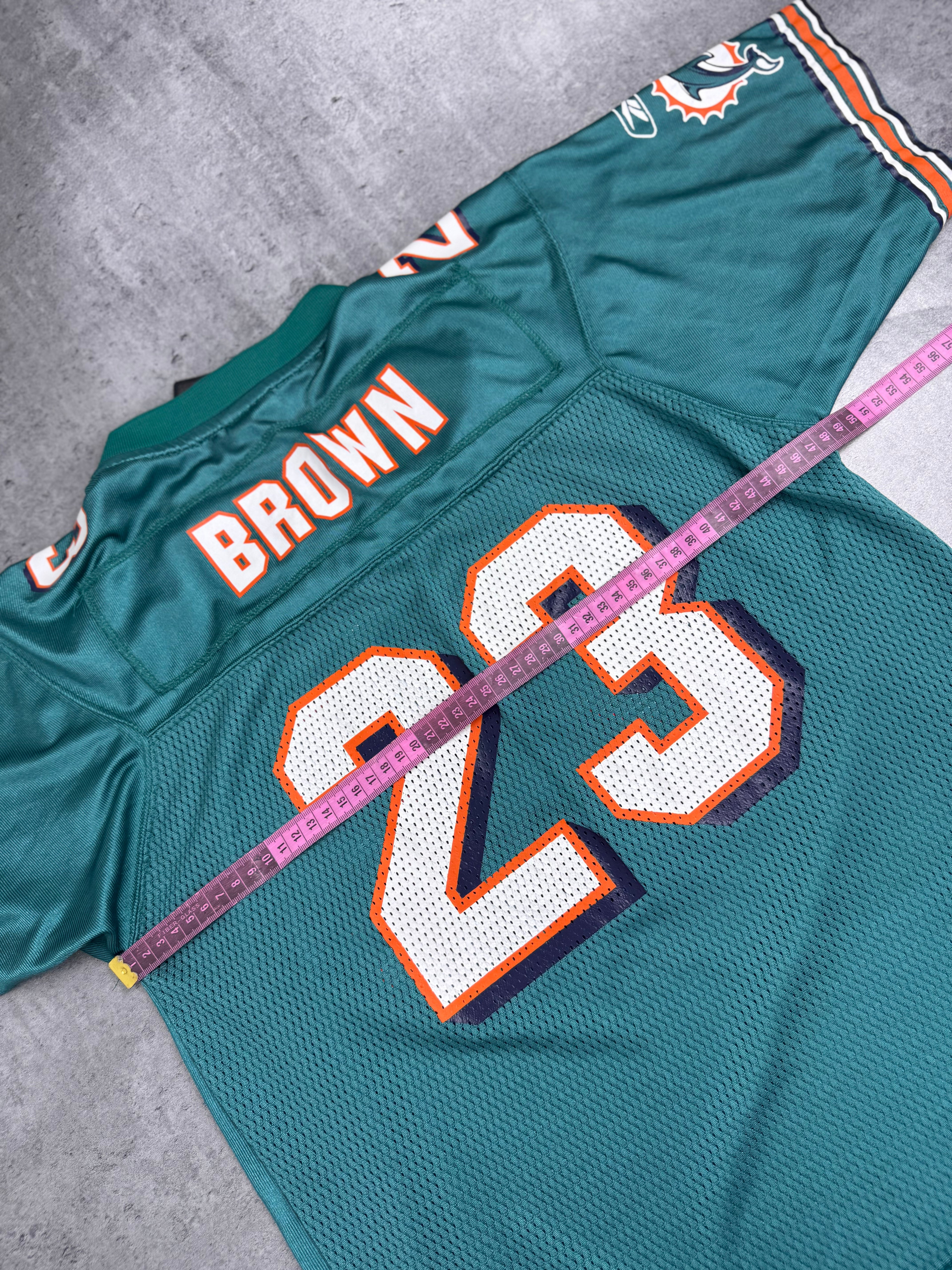 Reebok NFL Ronnie Brown Miami Dolphins Oversized Football Jersey vintage y2k oversized