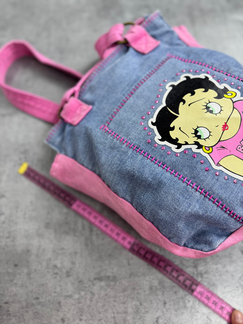 Betty Boop 2009 Jeansowa Torebka Cartoon Kidcore Y2K 2000s