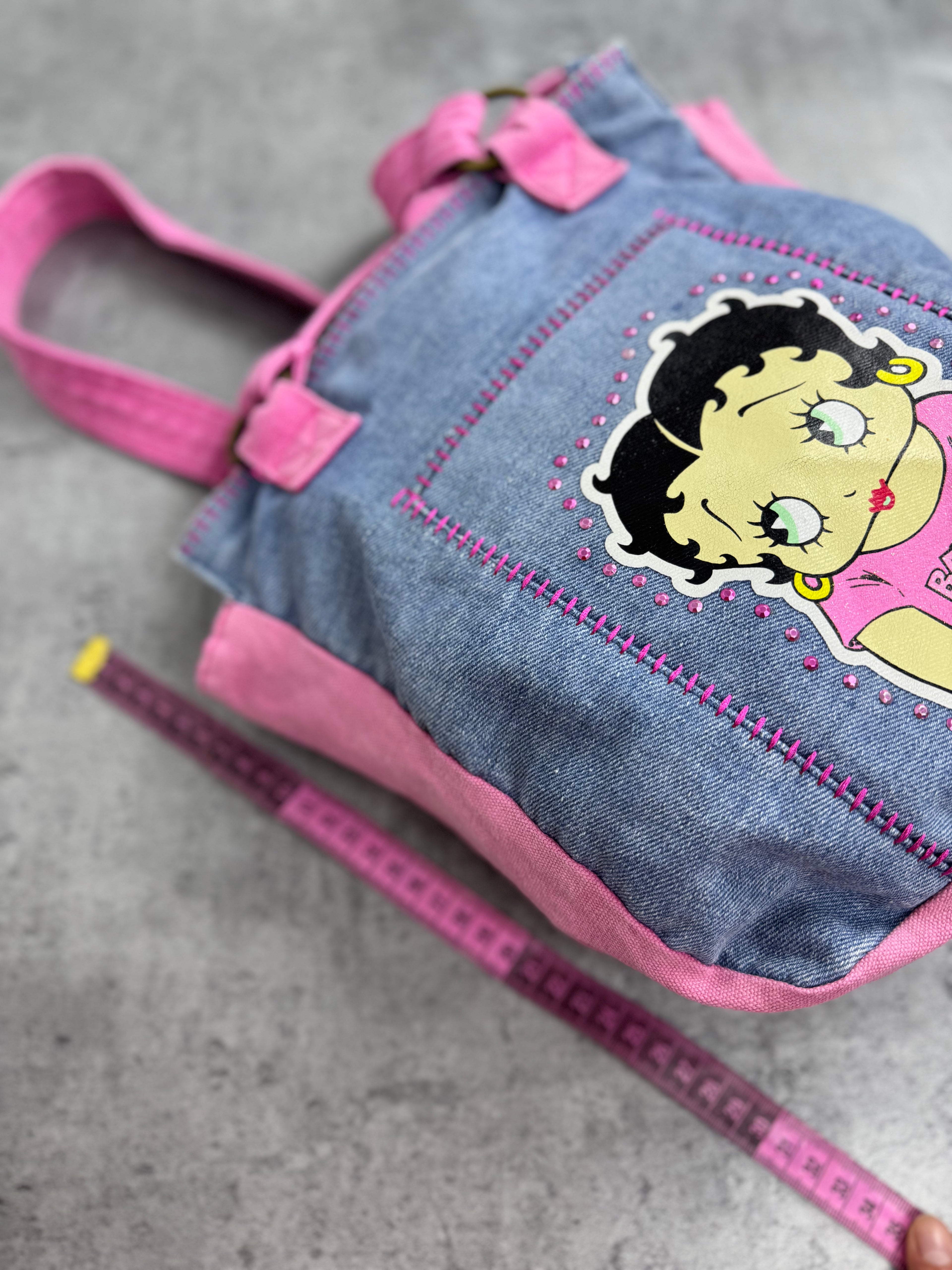 Betty Boop 2009 Jeansowa Torebka Cartoon Kidcore Y2K 2000s