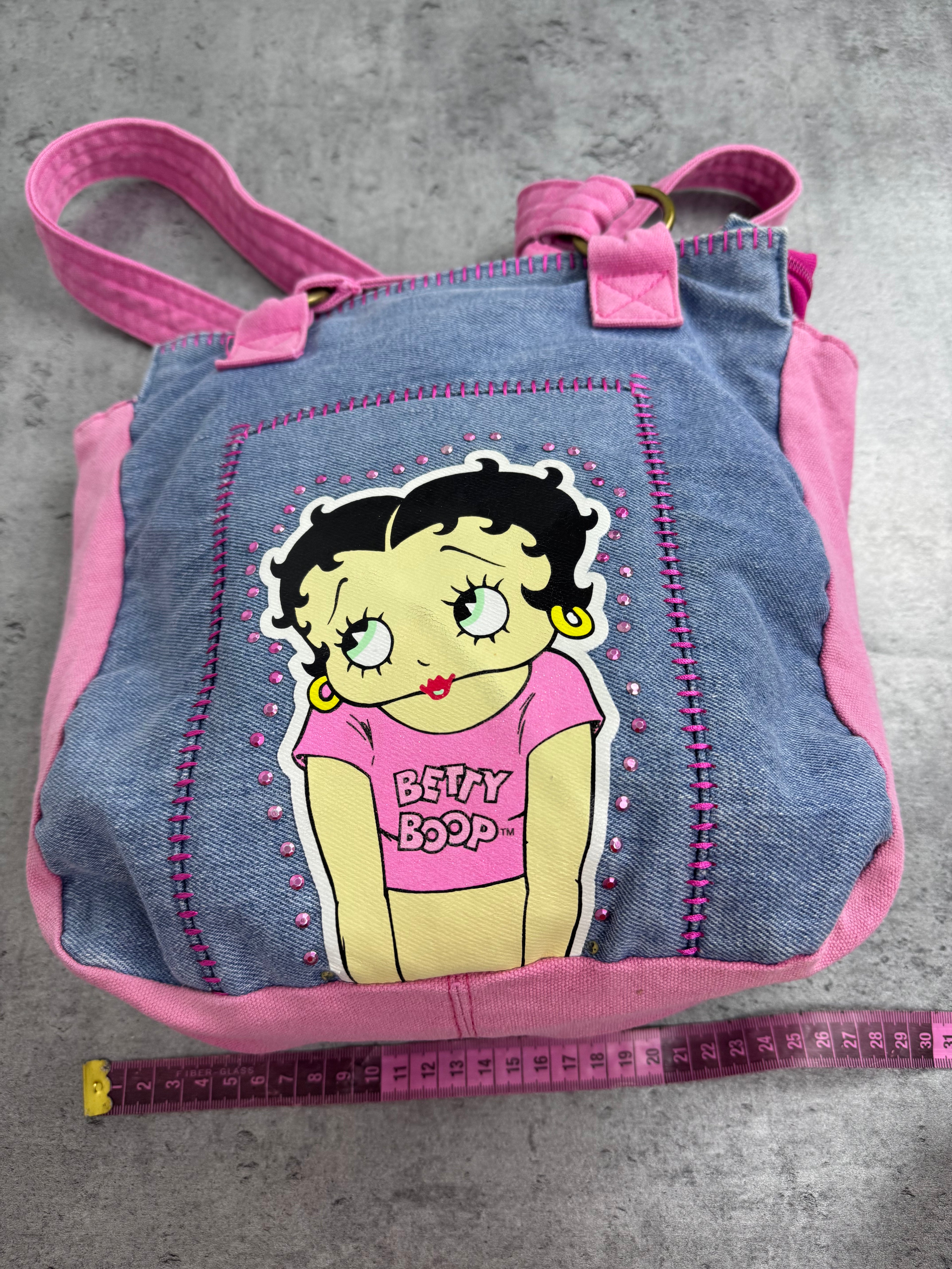 Betty Boop 2009 Jeansowa Torebka Cartoon Kidcore Y2K 2000s