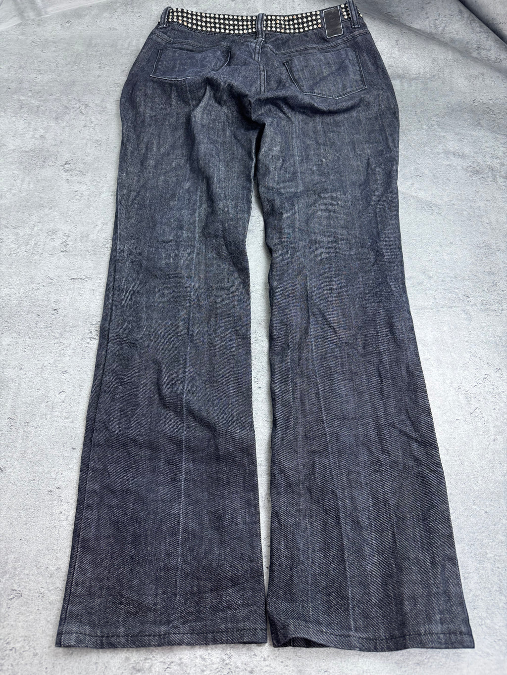 Hugo Boss Y2K Studs Spodnie Straight Leg Czarne Szare JE175