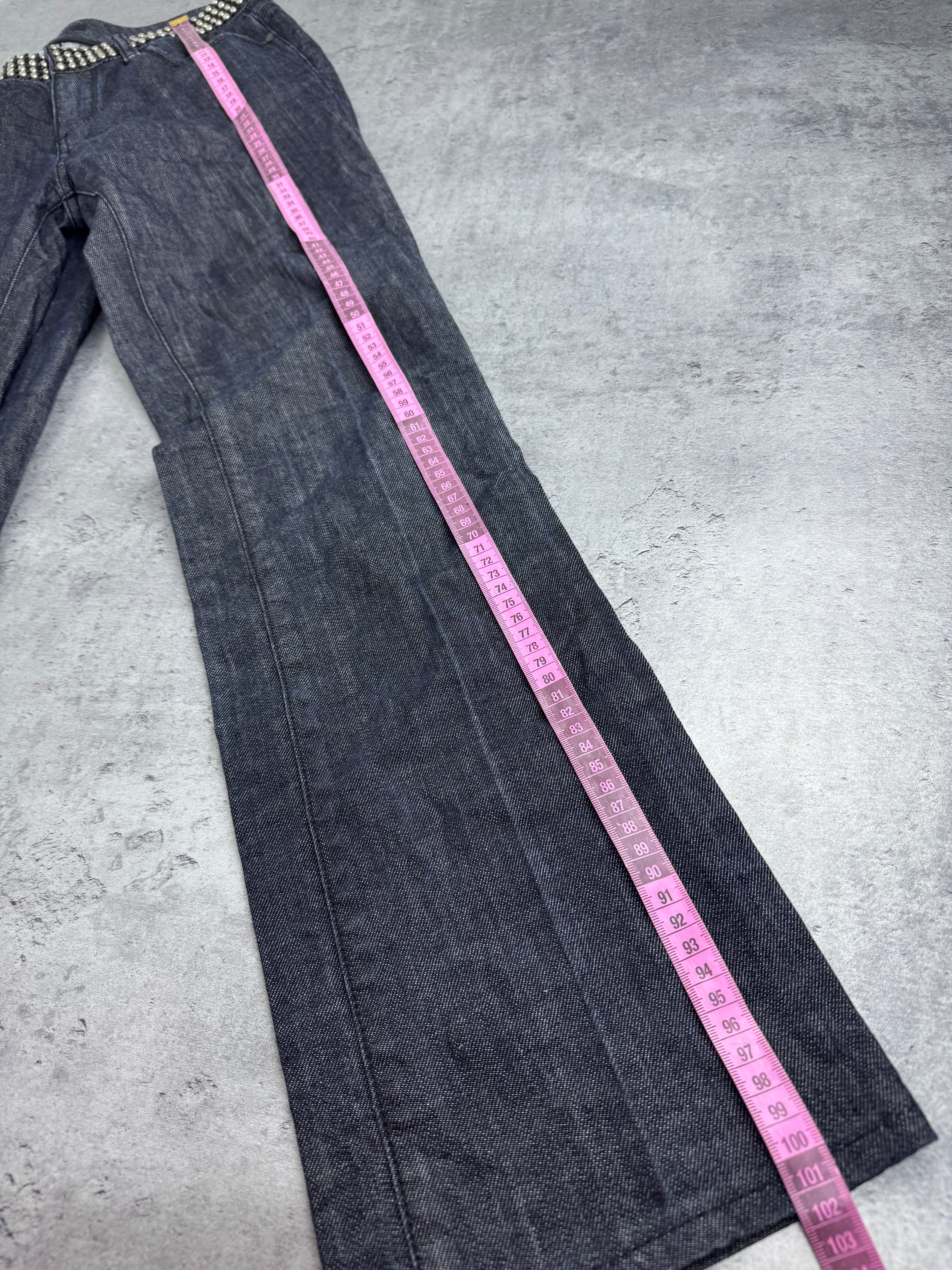 Hugo Boss Y2K Studs Spodnie Straight Leg Czarne Szare JE175