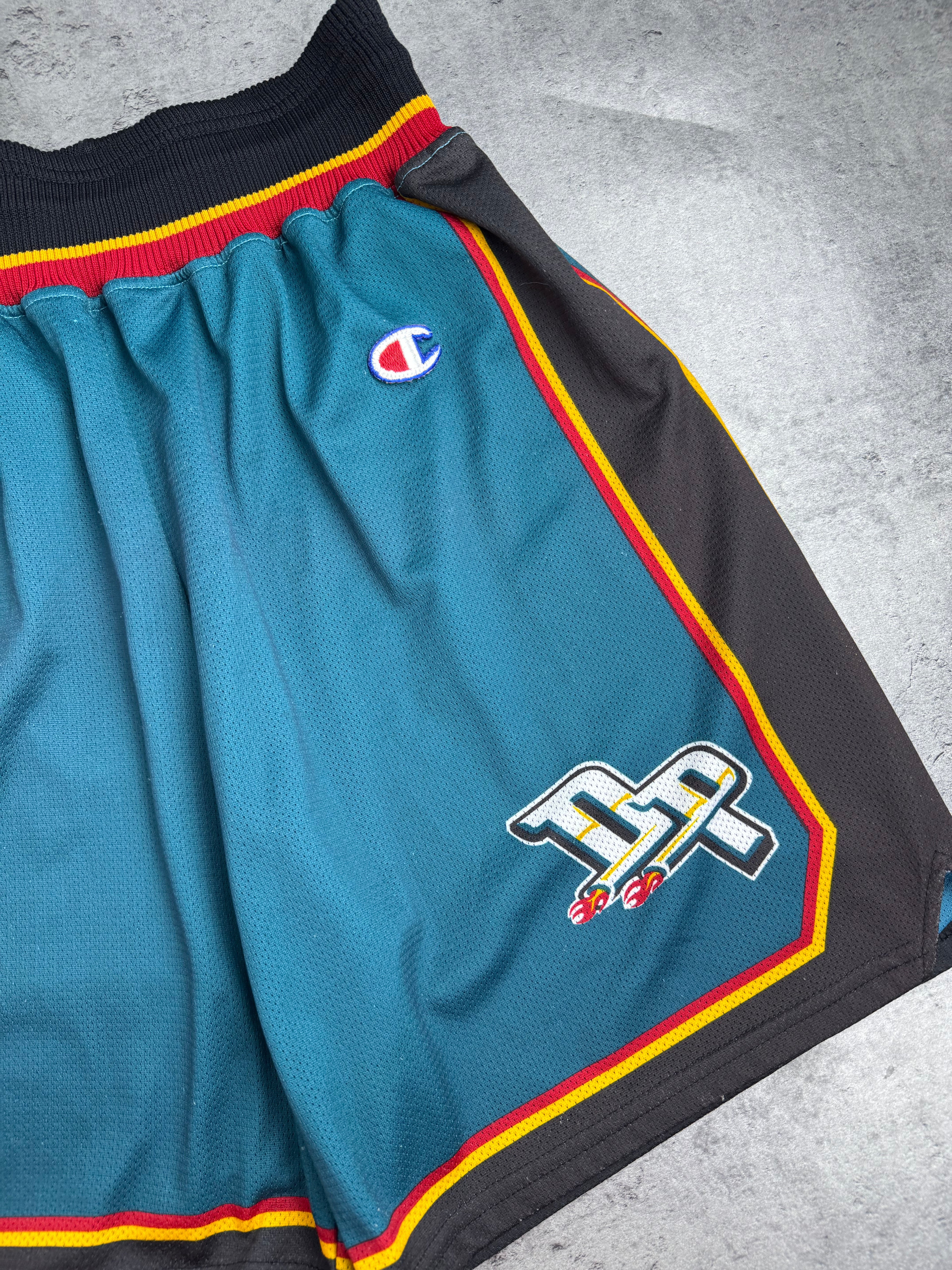 1996 Champion Detroit Pistons Spodenki Sportowe Koszykarskie Meczowe Vintage 90s NBA Shorts