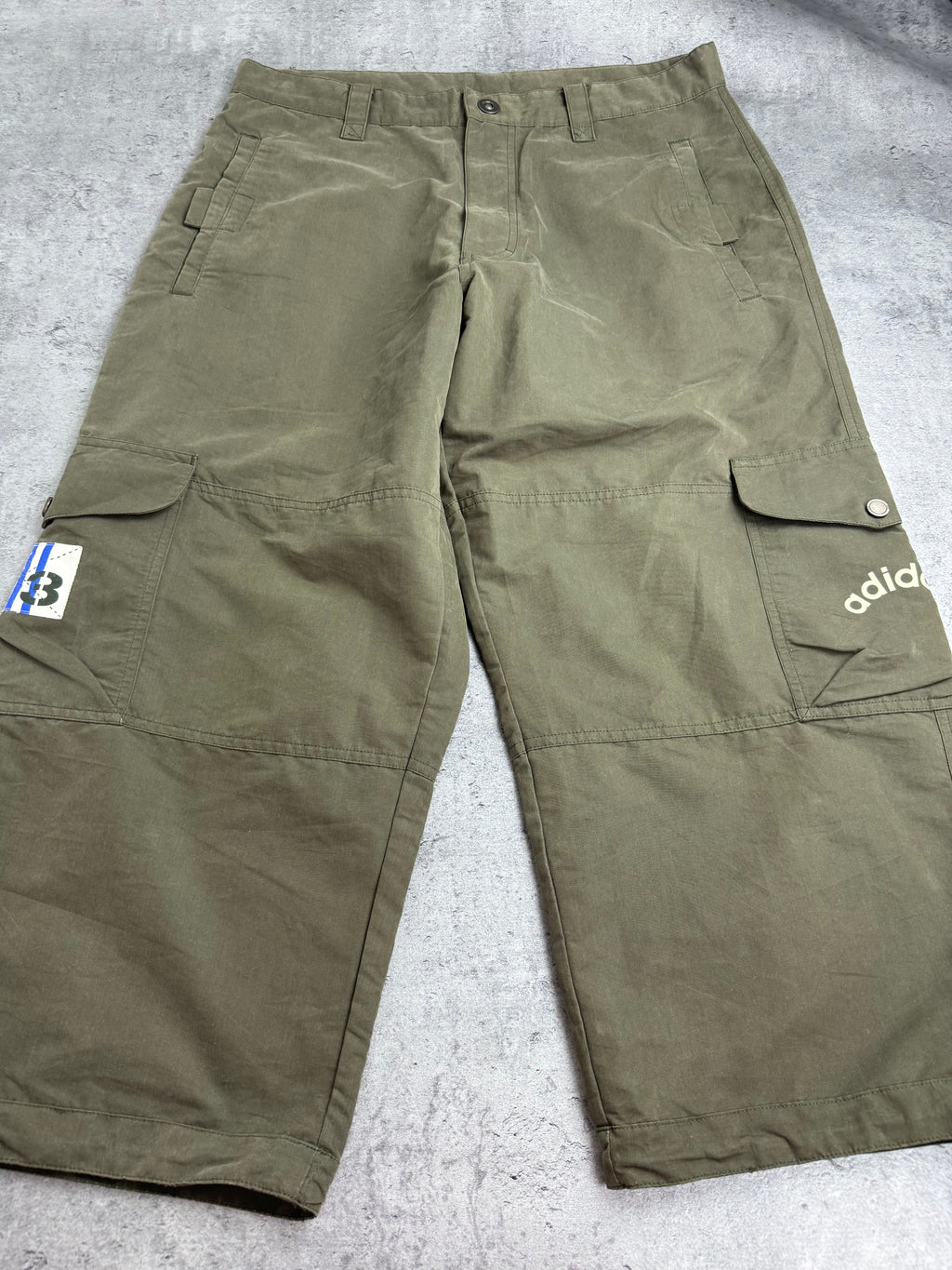 Adidas 2003 Rybaczki Cargo Shorts Spodenki Baggy Earth Tone Y2K Skater Vintage Szorty Capri