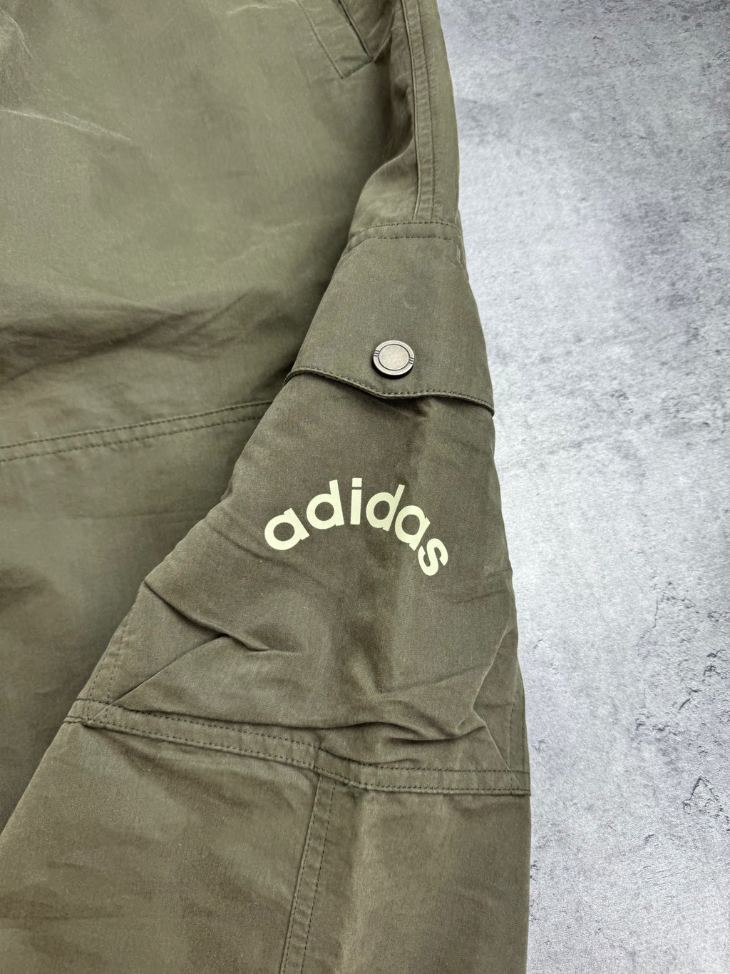 Adidas 2003 Rybaczki Cargo Shorts Spodenki Baggy Earth Tone Y2K Skater Vintage Szorty Capri