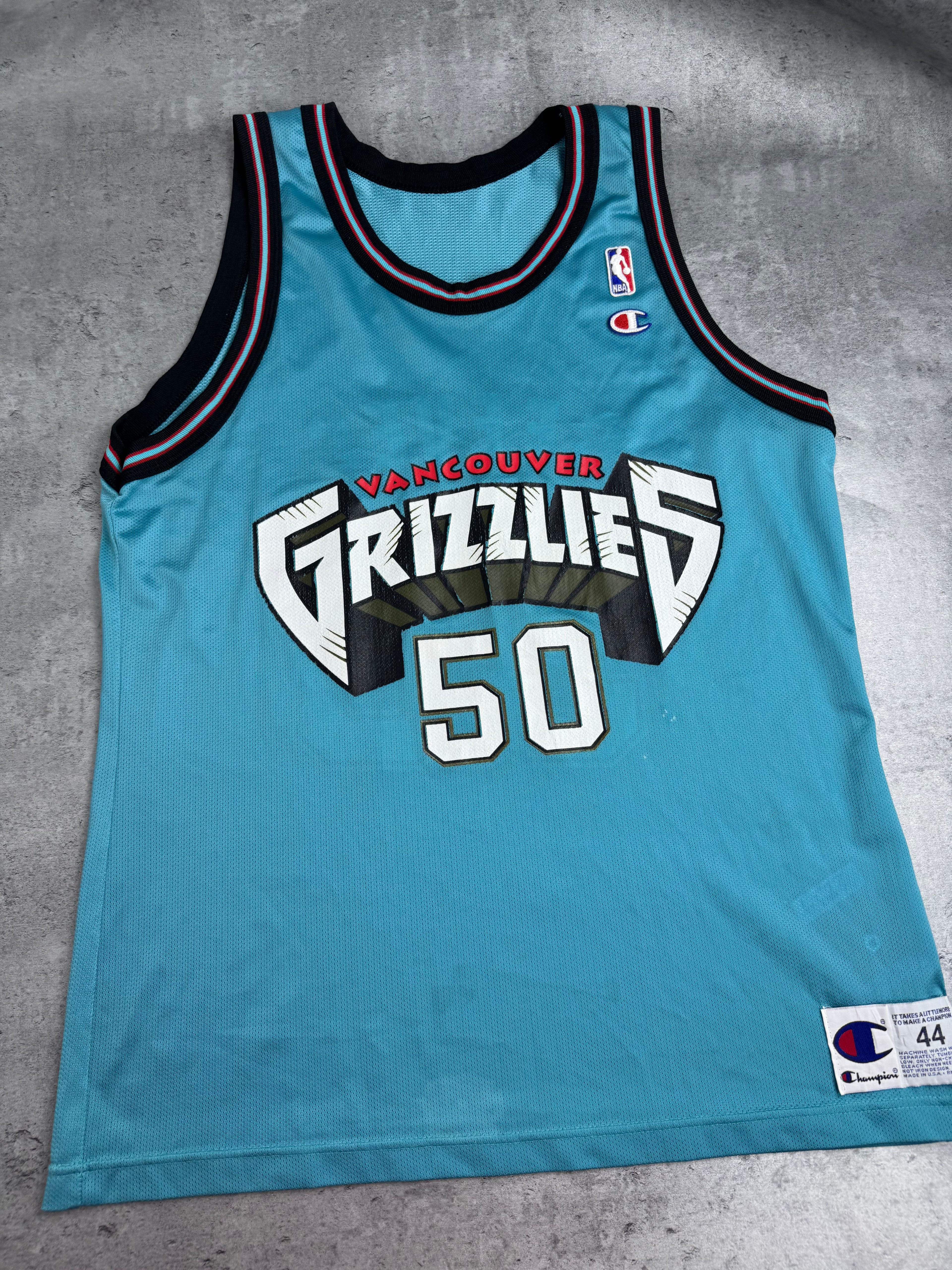 Bryant Reeves Vancouver Grizzlies Champion 90s Vintage Basketball Jersey Koszulka Koszykarska NBA RARE