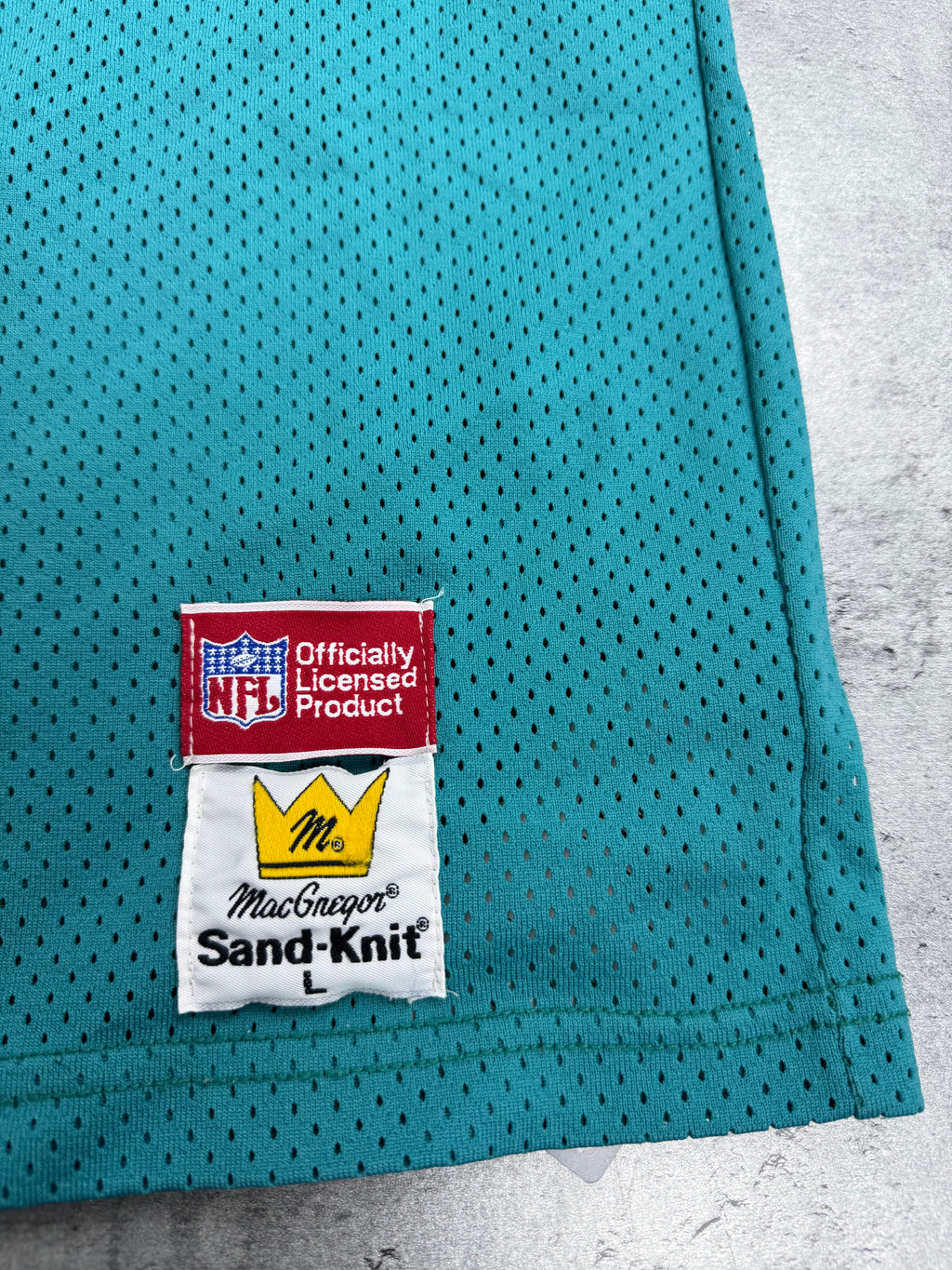 Dan Marino 80s Miami Doplhins Sand Knit Made in USA NFL Football Jersey Oversized Koszulka Sportowa
