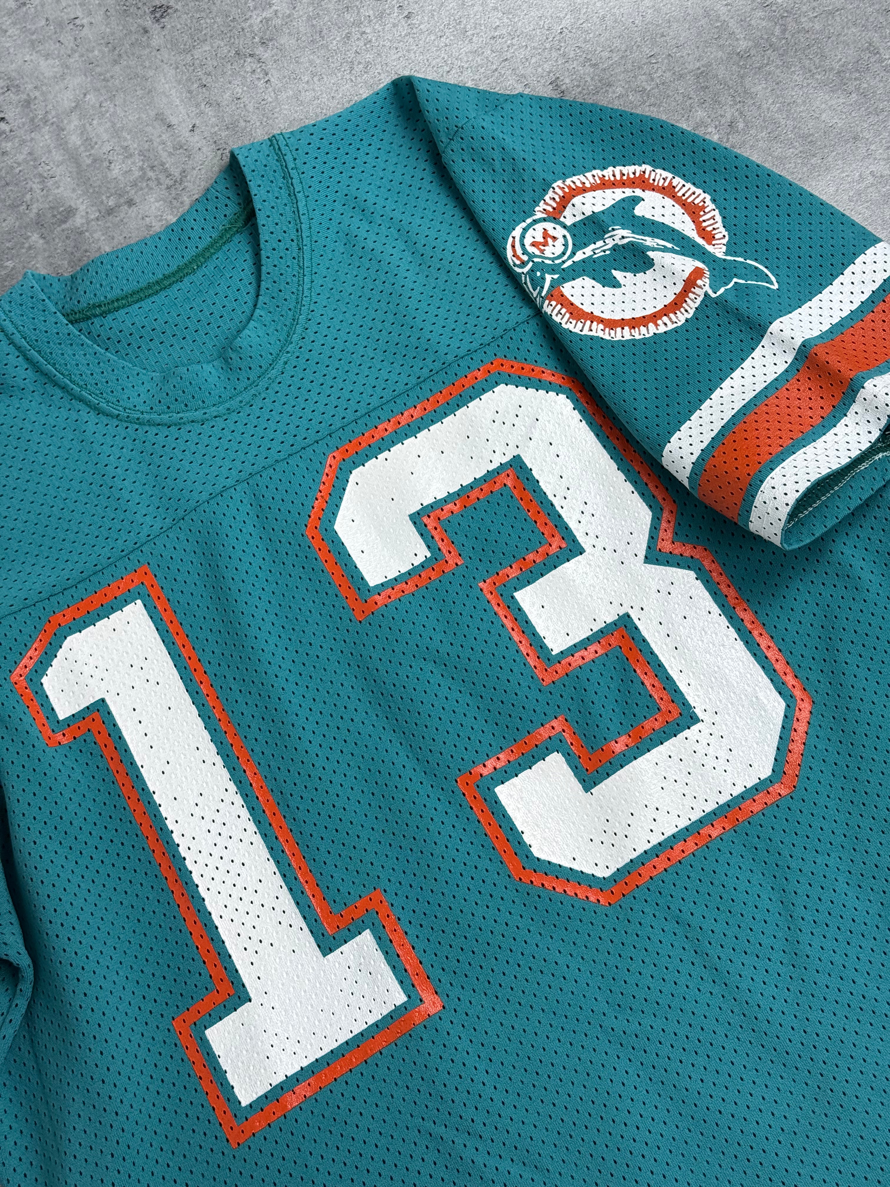 Dan Marino 80s Miami Doplhins Sand Knit Made in USA NFL Football Jersey Oversized Koszulka Sportowa
