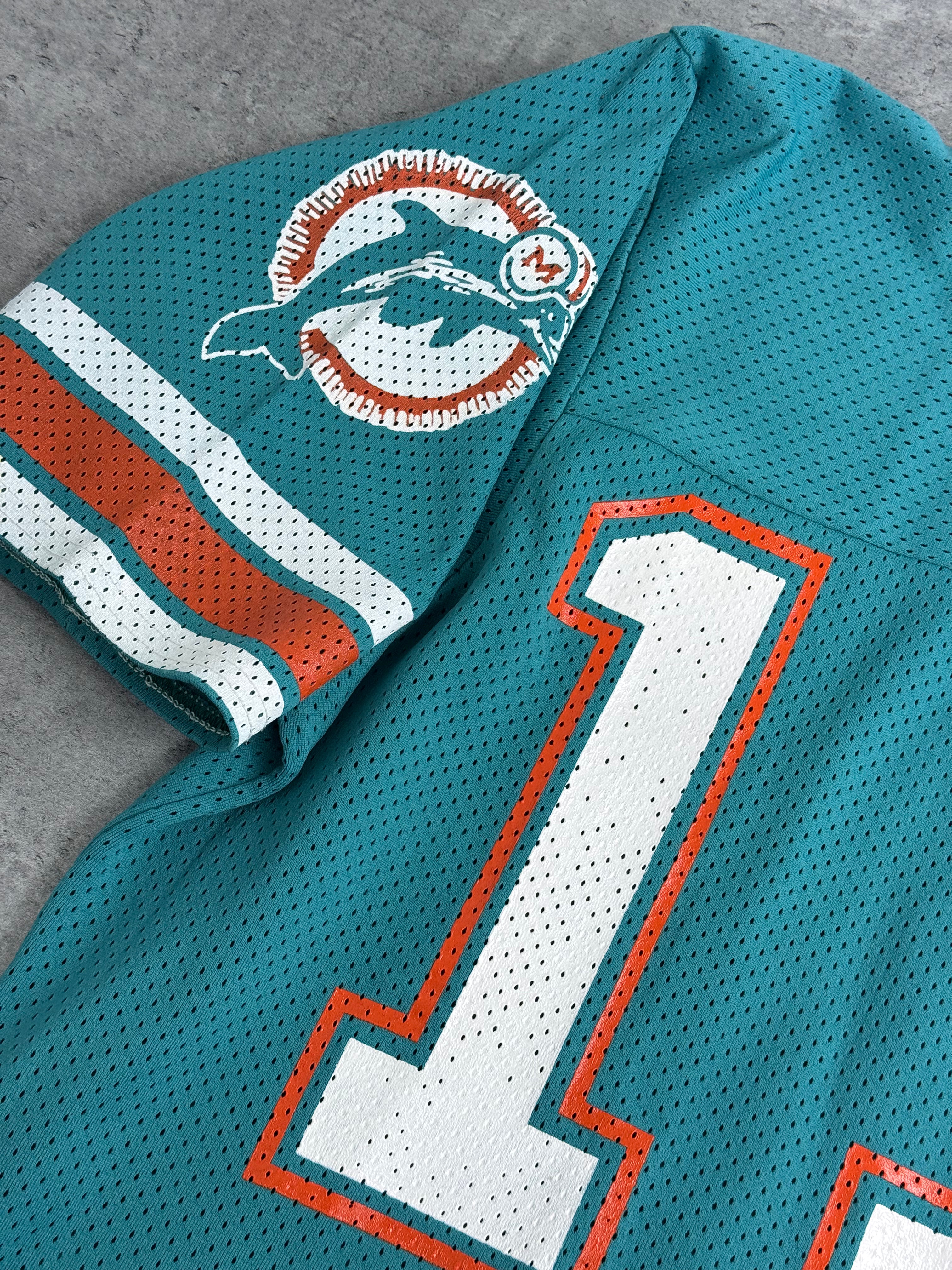 Dan Marino 80s Miami Doplhins Sand Knit Made in USA NFL Football Jersey Oversized Koszulka Sportowa