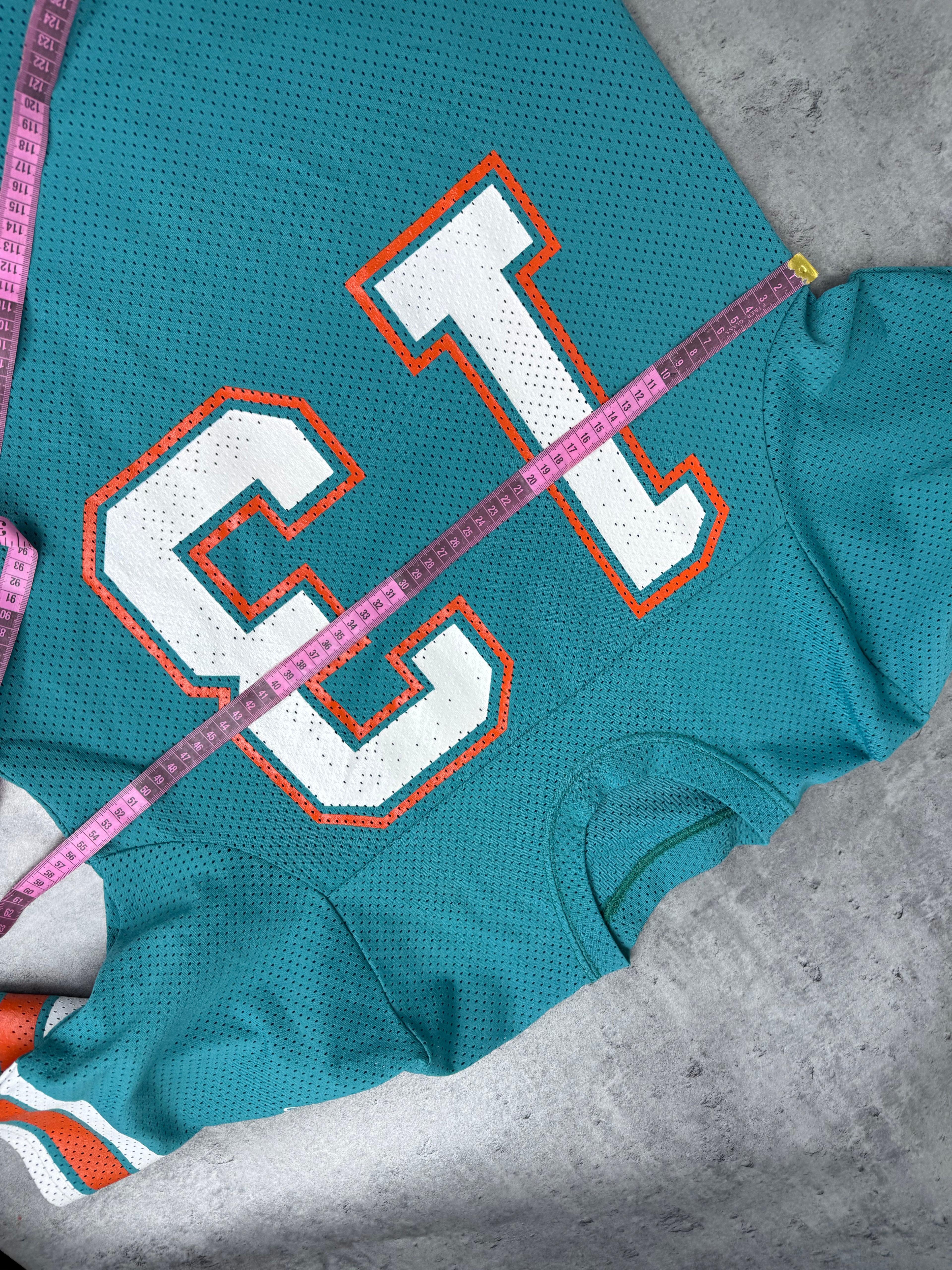 Dan Marino 80s Miami Doplhins Sand Knit Made in USA NFL Football Jersey Oversized Koszulka Sportowa